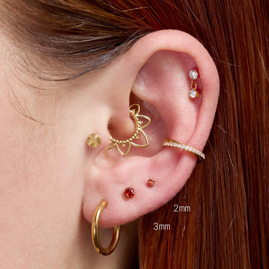 Red Simple CZ Piercing Bundle