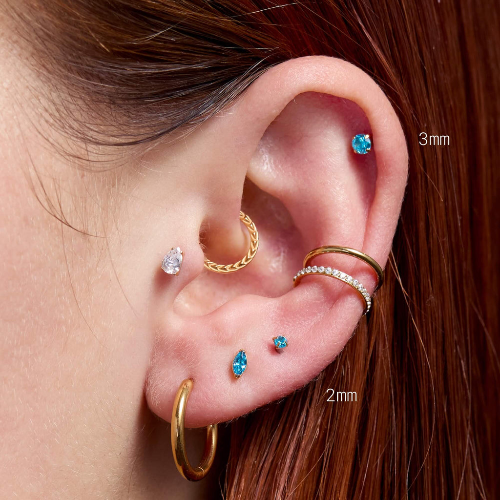 Light Blue Simple CZ Piercing Bundle