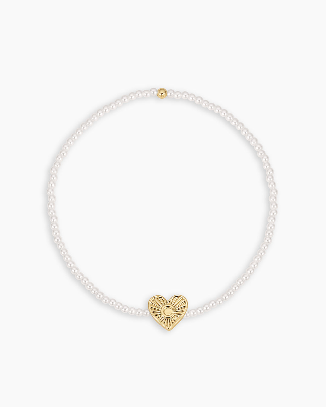 Pearl Vintage Heart Alphabet Bracelet
