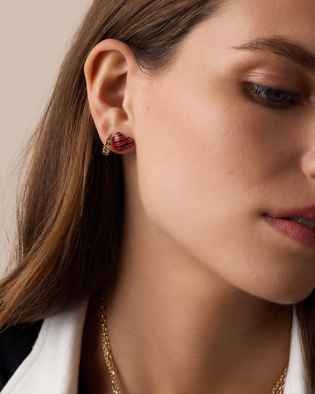 Campbell Enamel Heart Studs