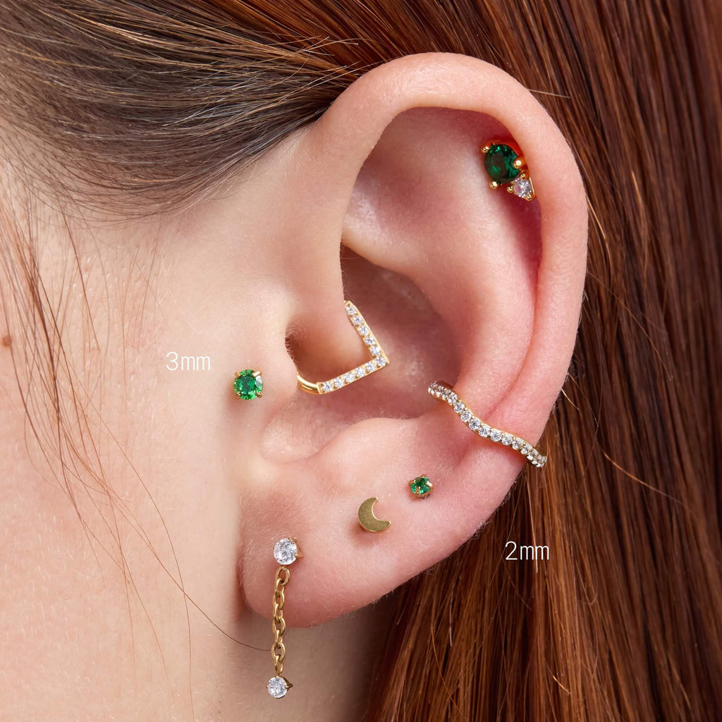 Green Simple CZ Piercing Bundle