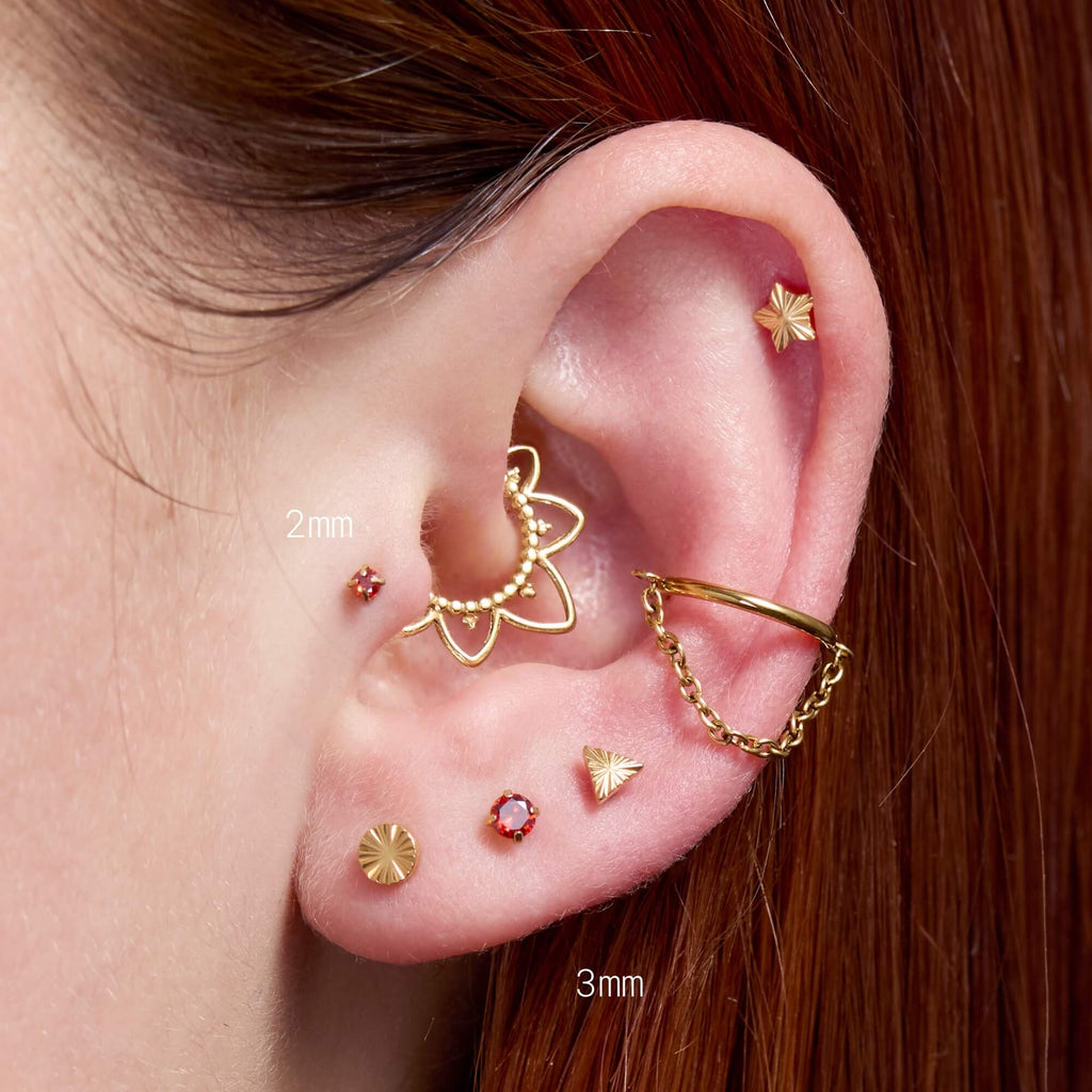 Red Simple CZ Piercing Bundle