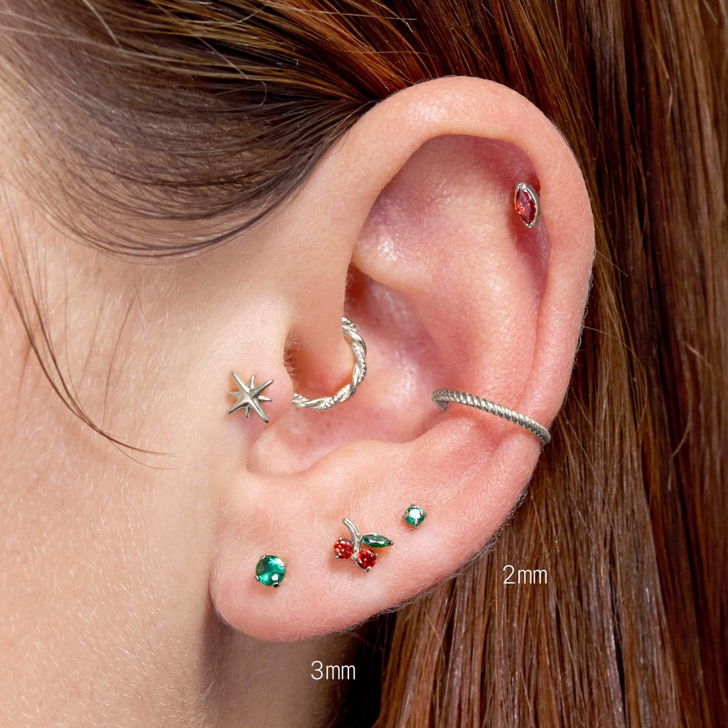 Green Simple CZ Piercing Bundle