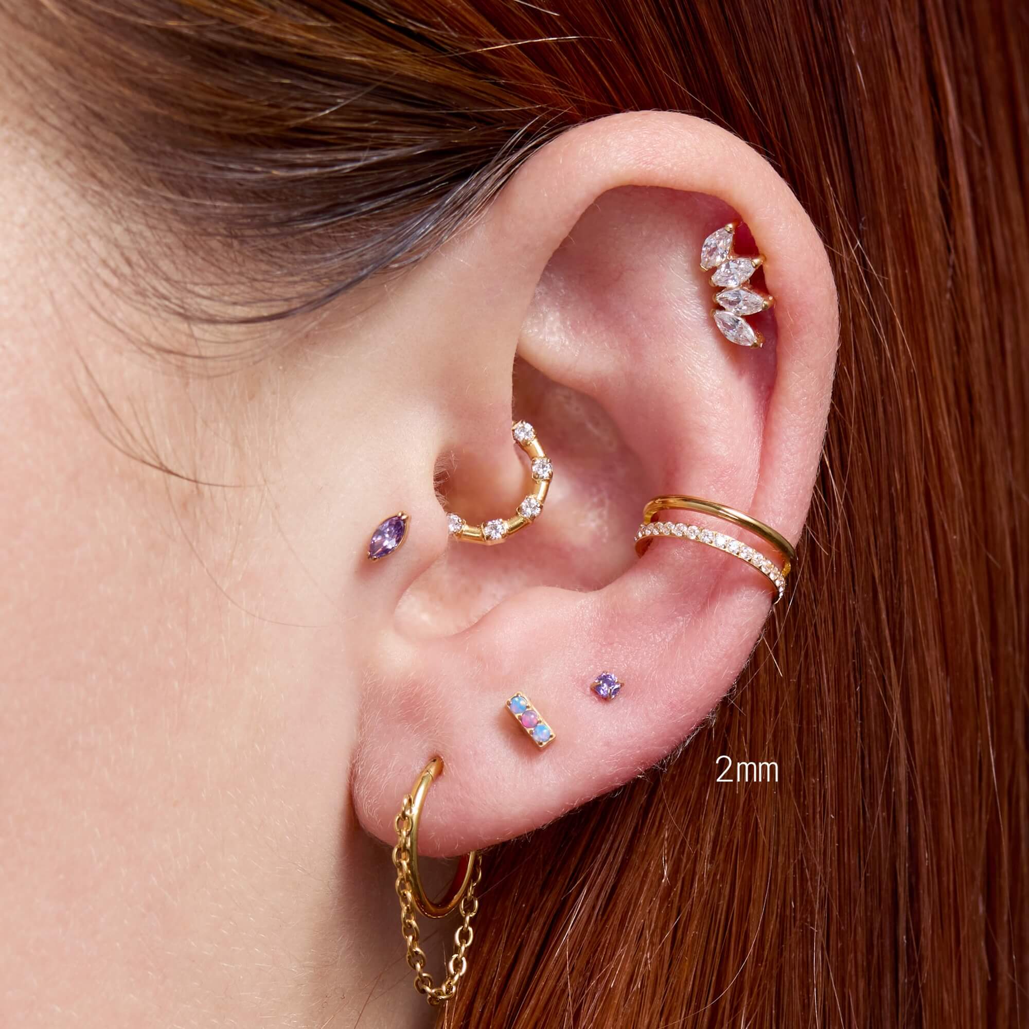 Purple Simple CZ Piercing Bundle