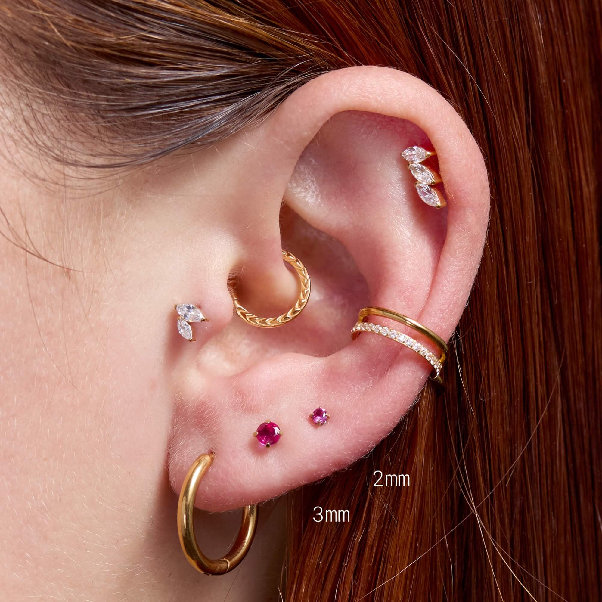 Fuchsia Simple CZ Piercing