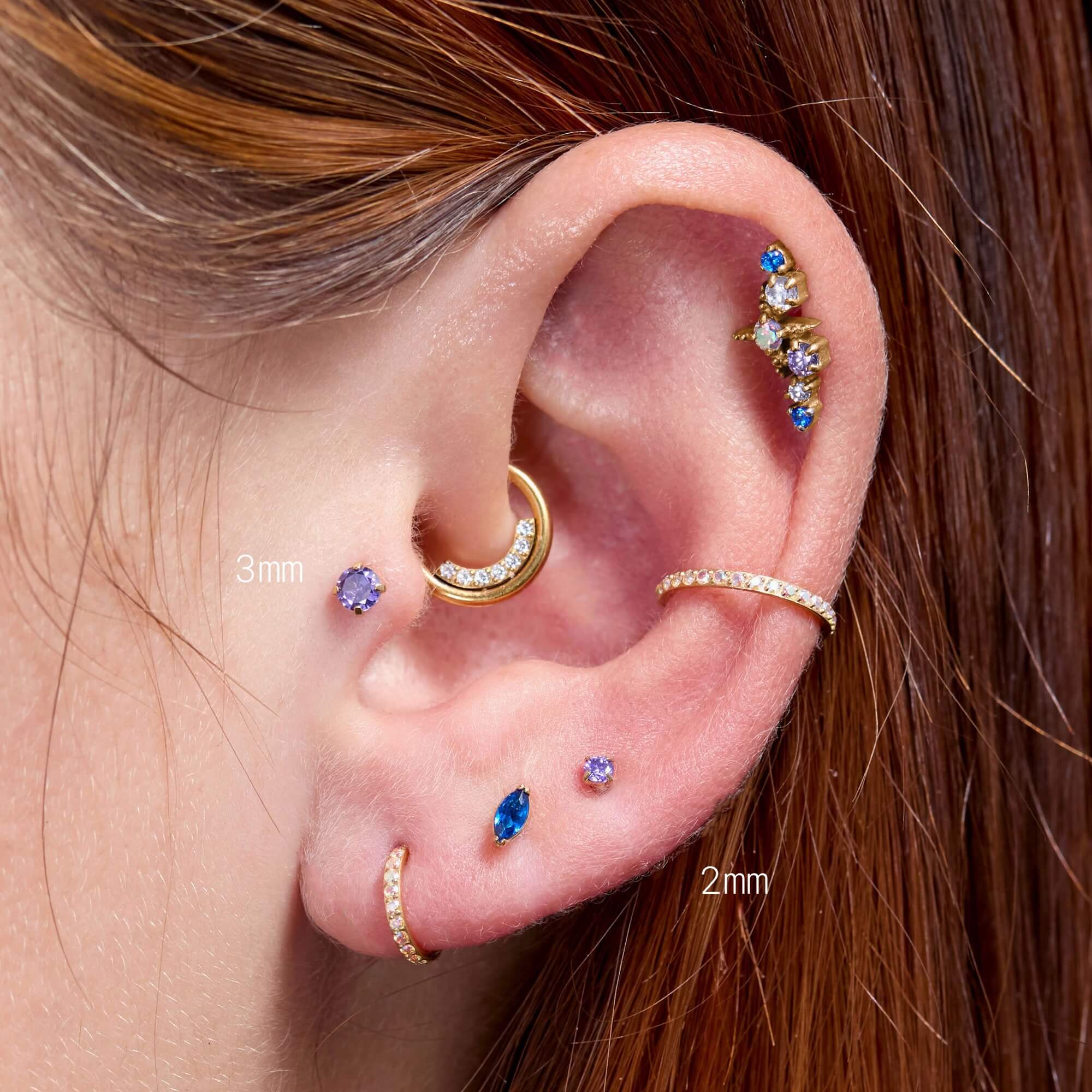 Purple Simple CZ Piercing Bundle