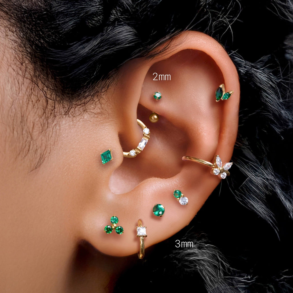 Green Simple CZ Piercing Bundle