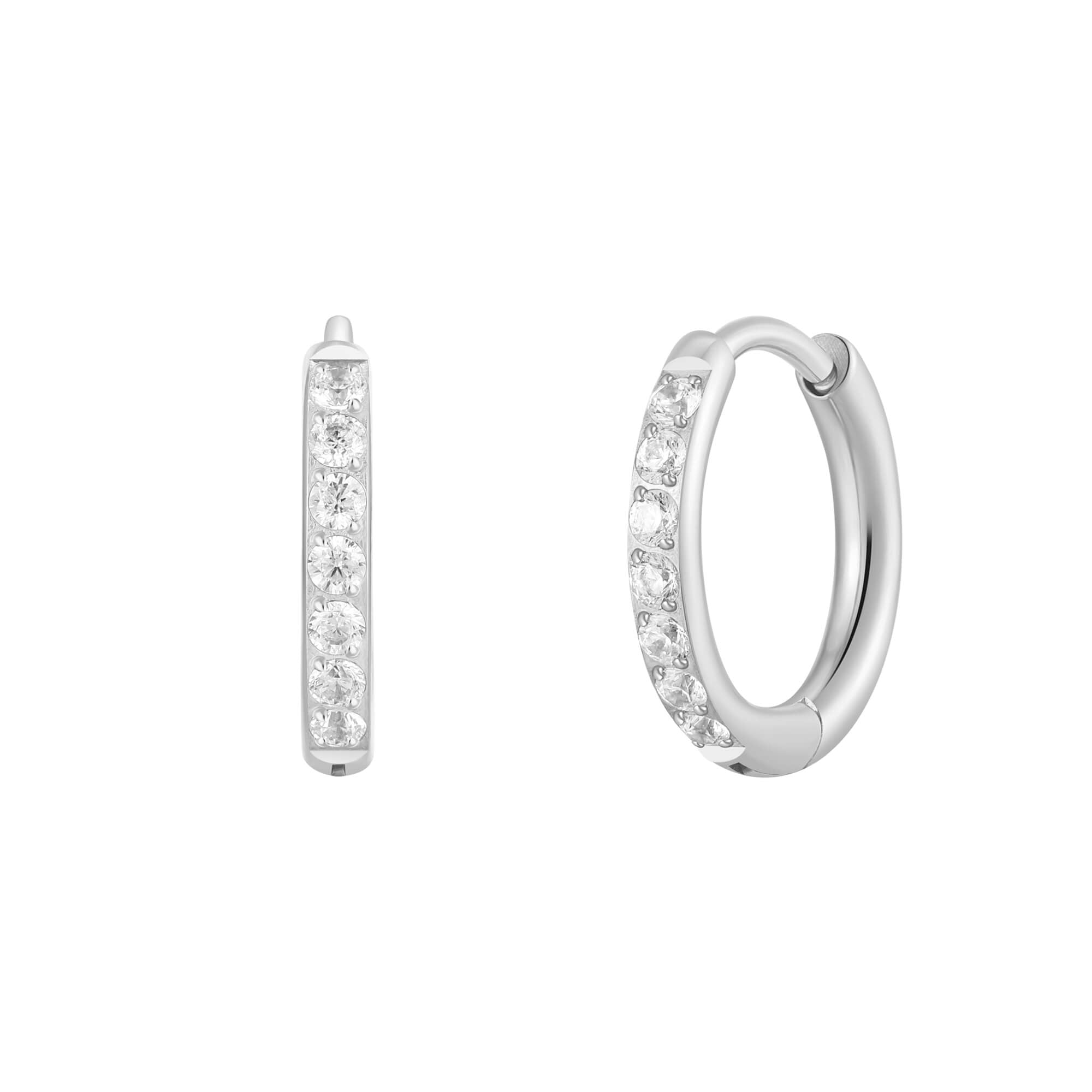 Essential White CZ Hoops (18G)