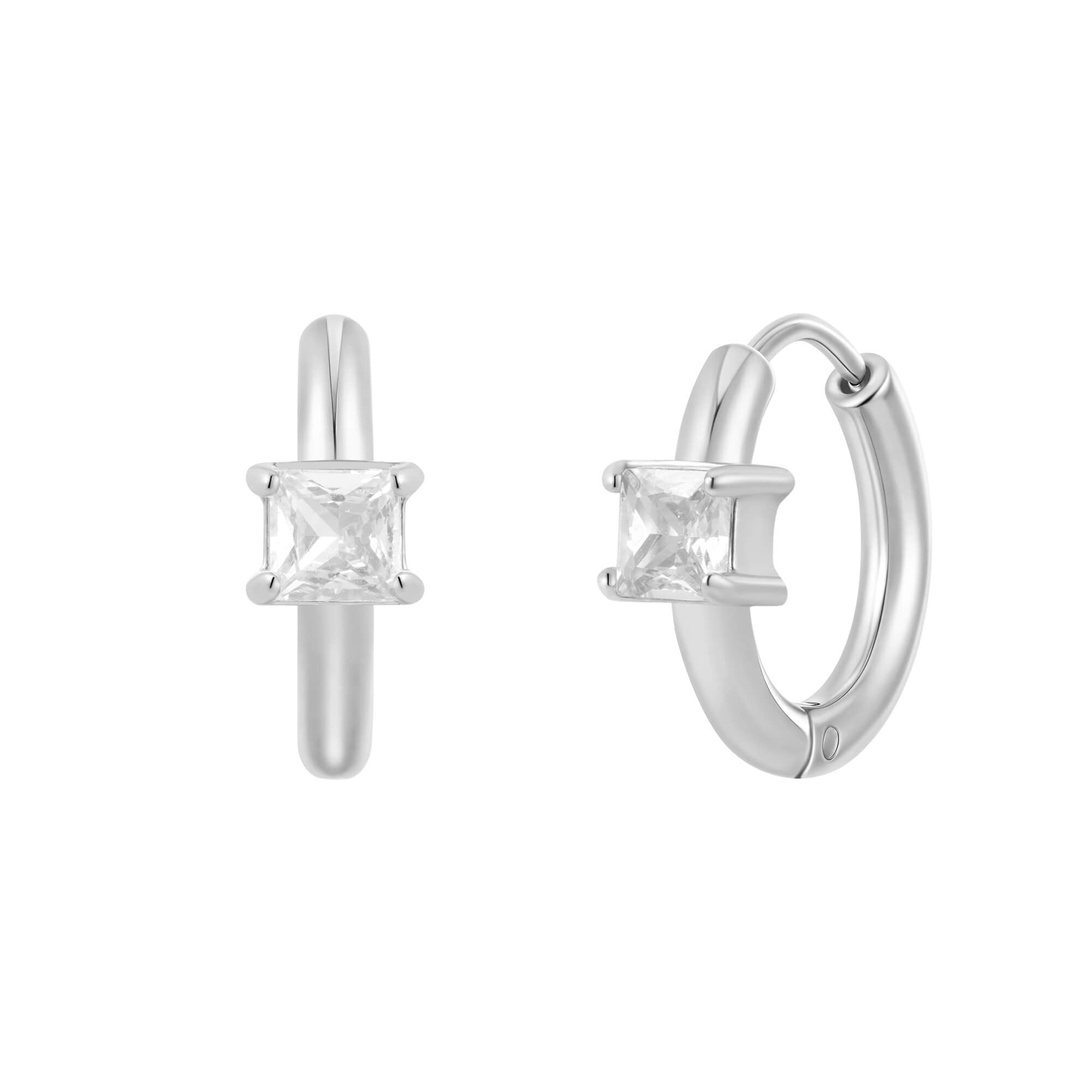 White Square Chubby Hoops (18G)