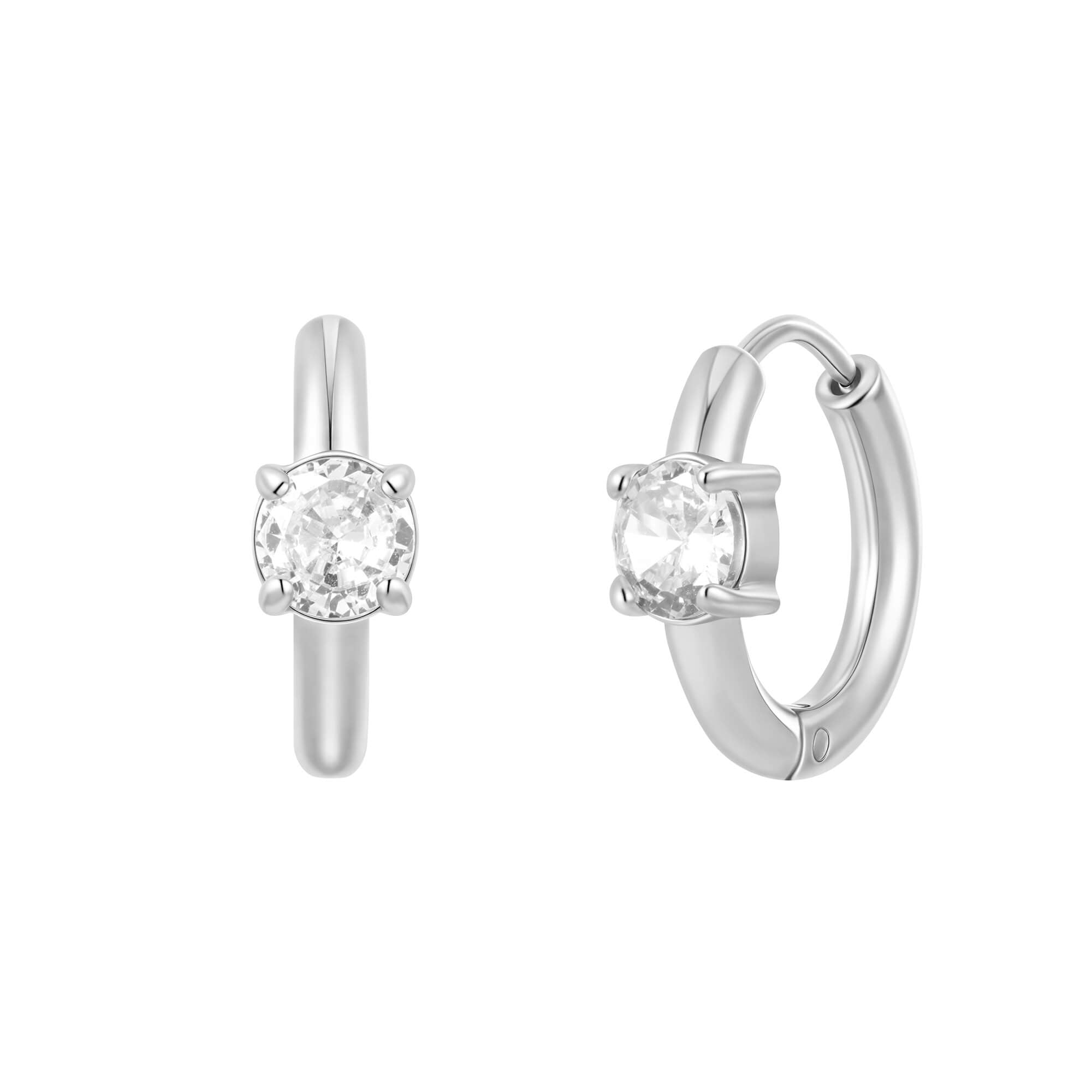 White Round Chubby Hoops (18G)