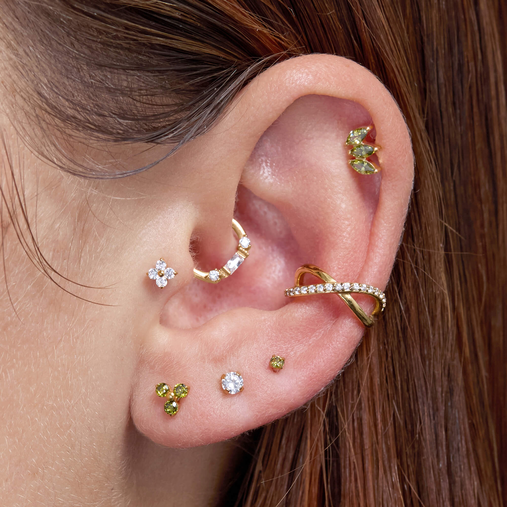 White Tiny Flower Piercing