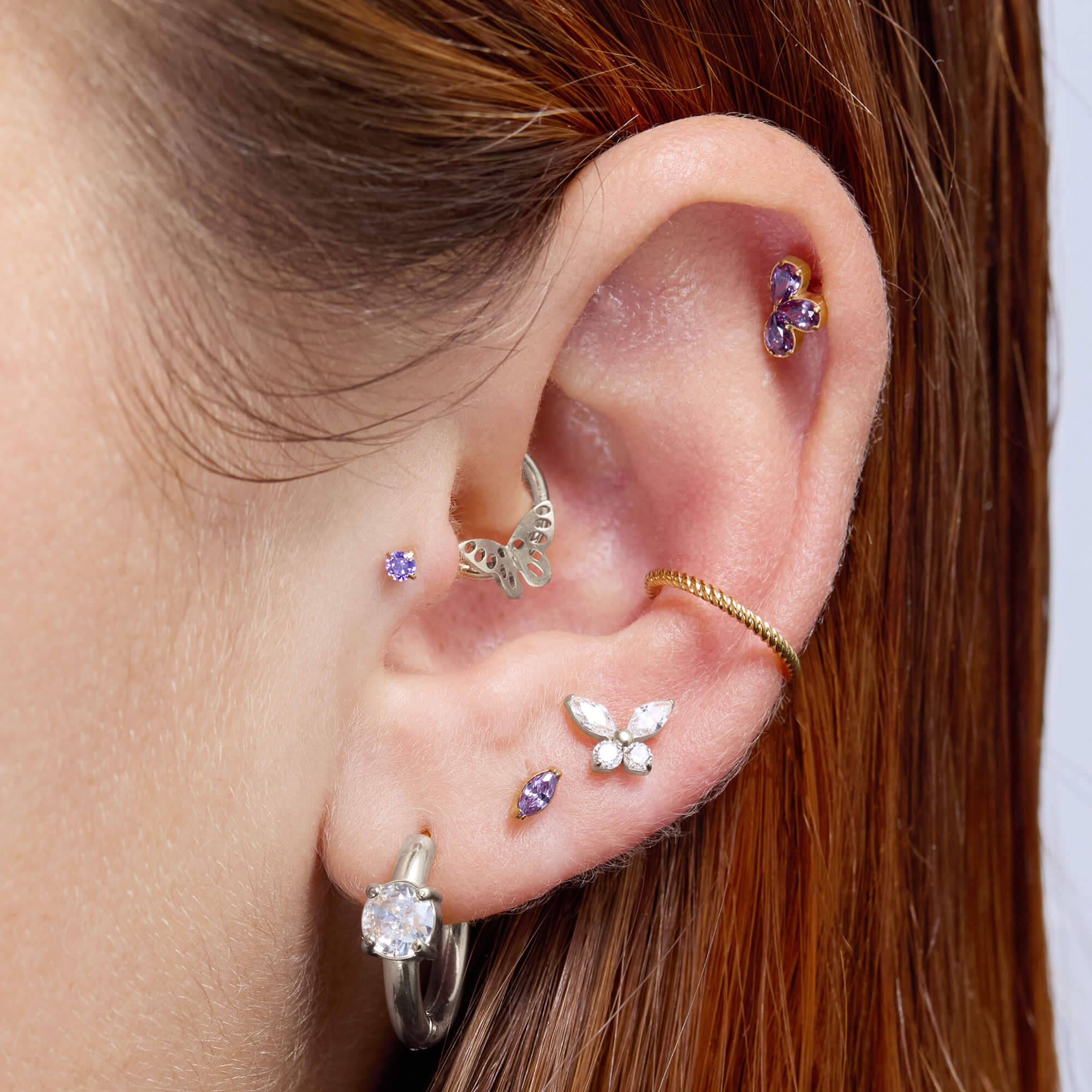 White Round Chubby Hoops (18G)