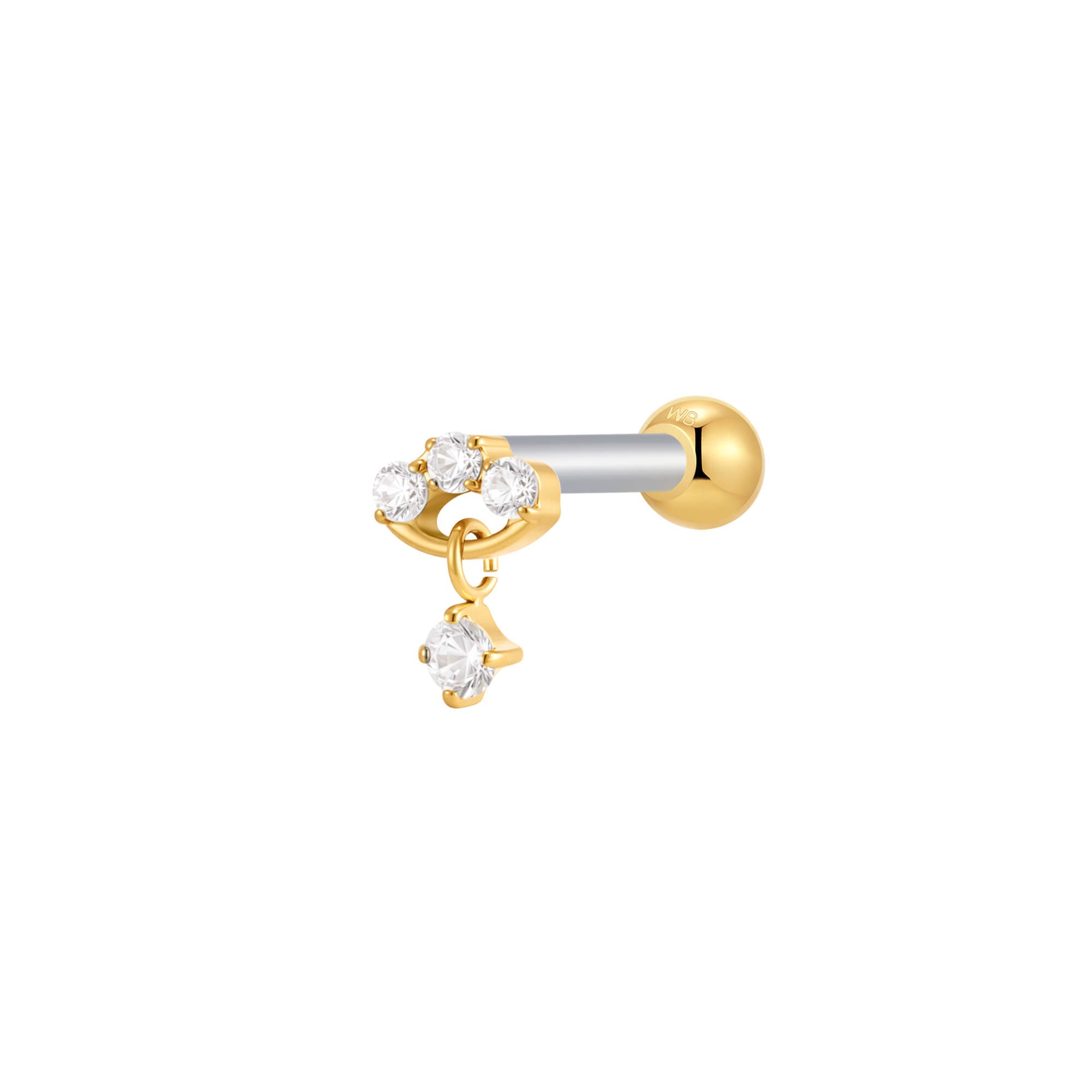 Crystal Dangle Piercing