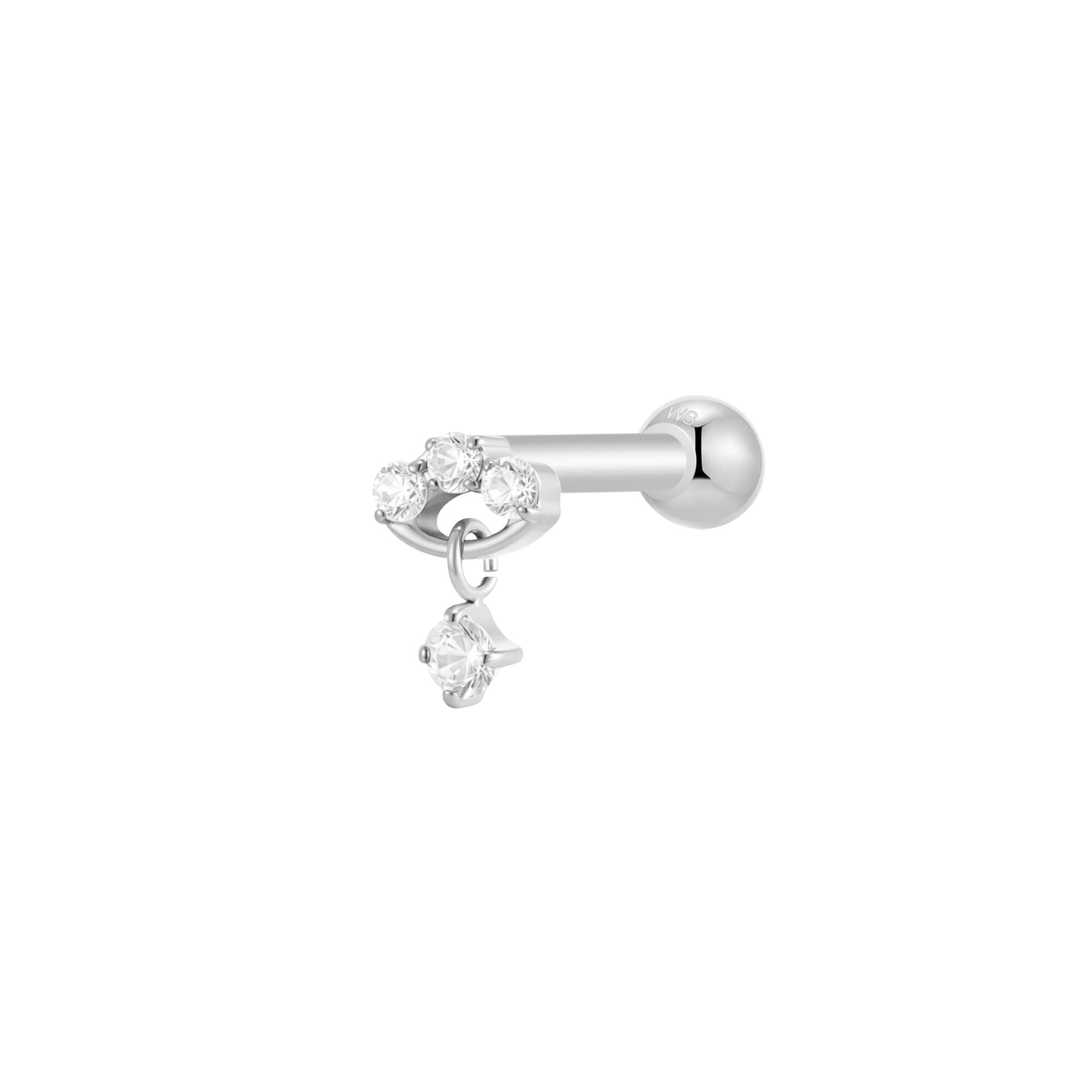Crystal Dangle Piercing