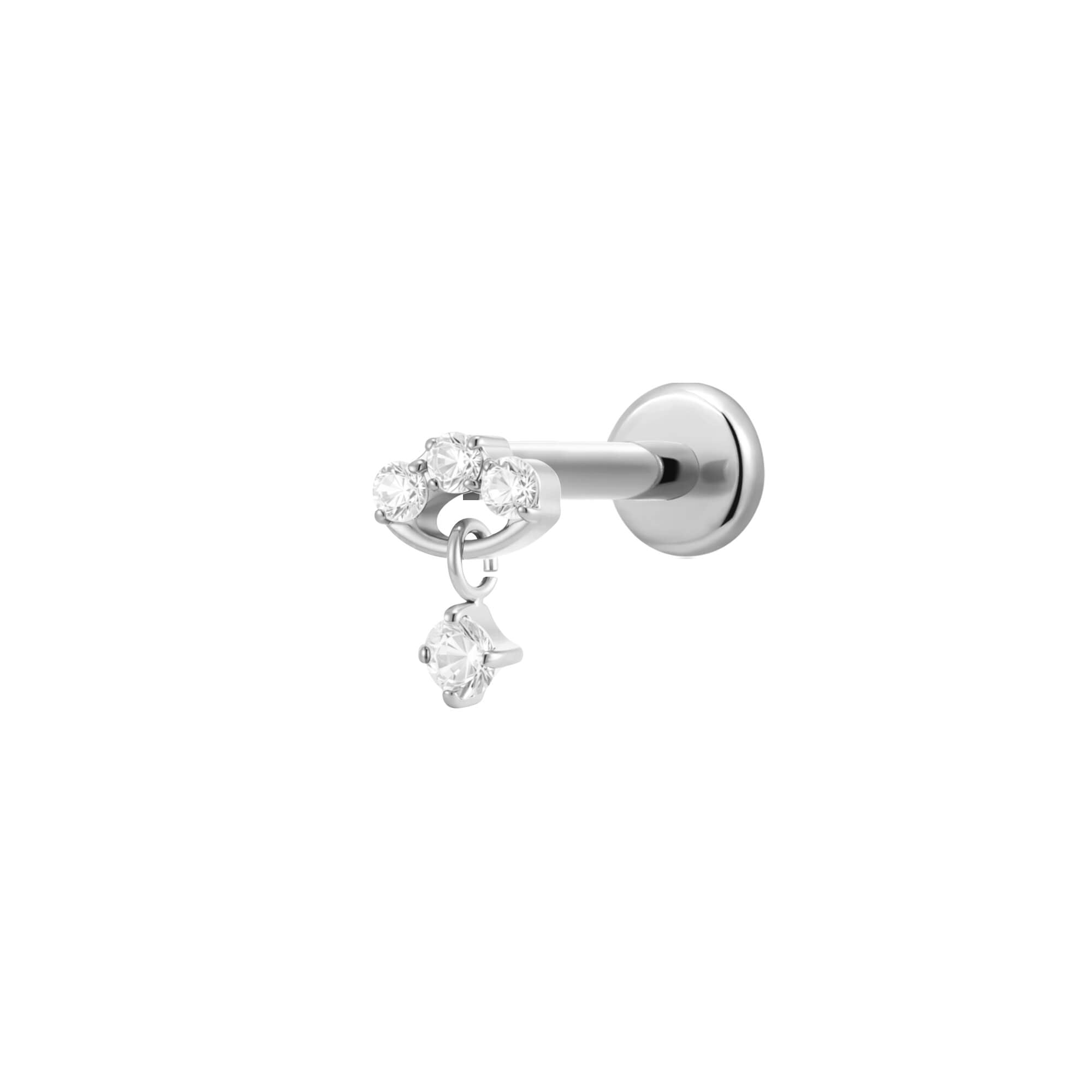Crystal Dangle Piercing