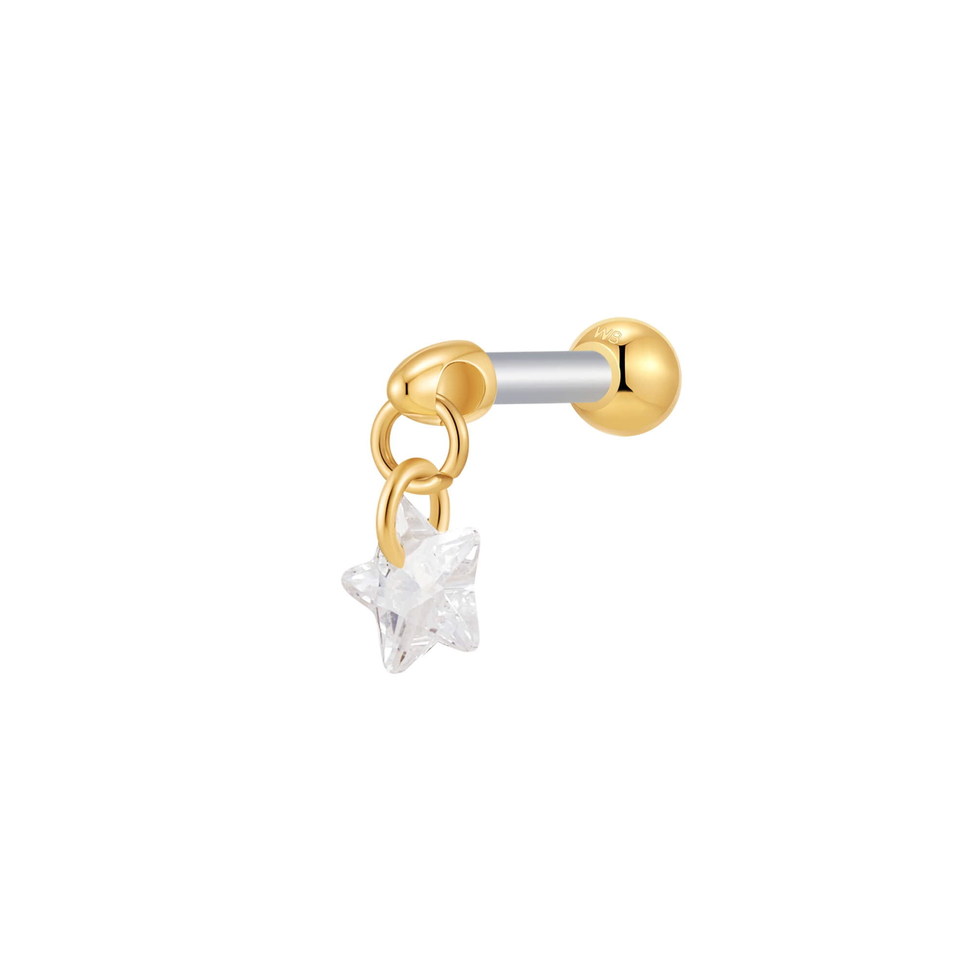 Floating Crystal Star Charm Piercing