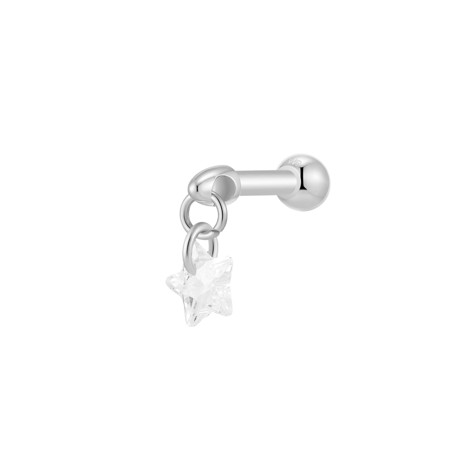 Floating Crystal Star Charm Piercing