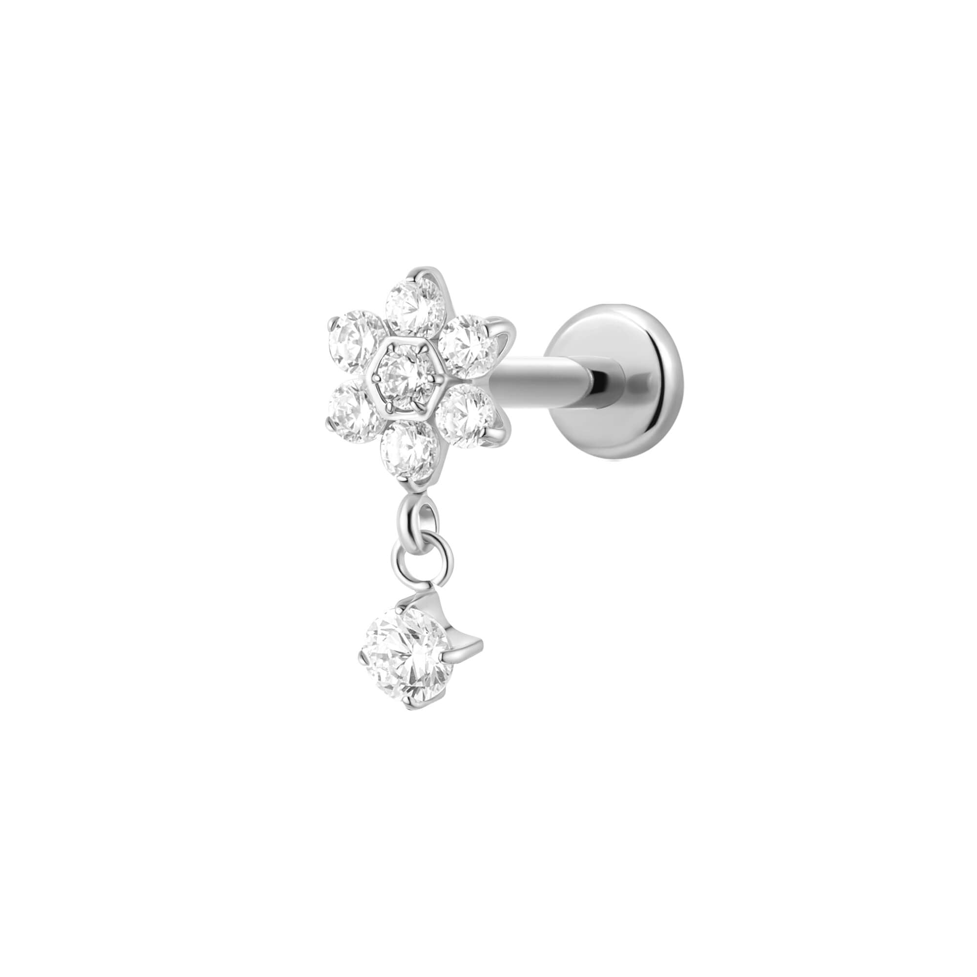 White Flower Dangle Piercing