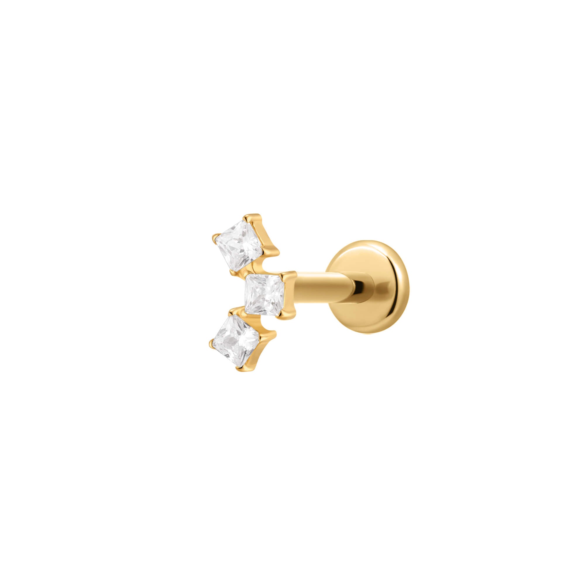 White Cubic Trio Piercing