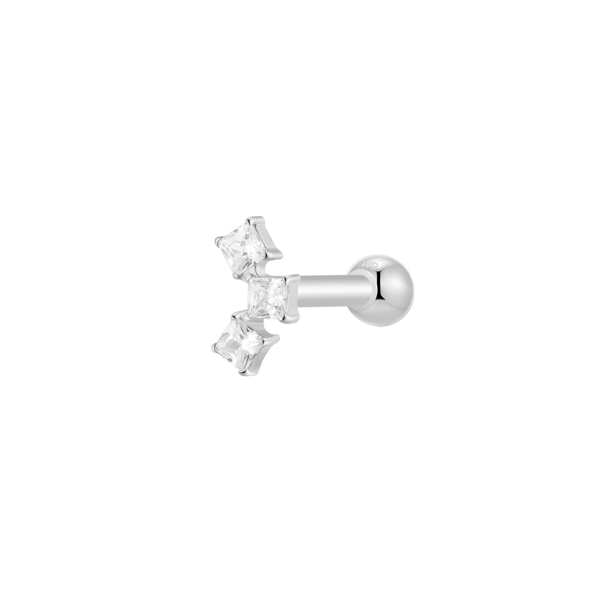 White Cubic Trio Piercing
