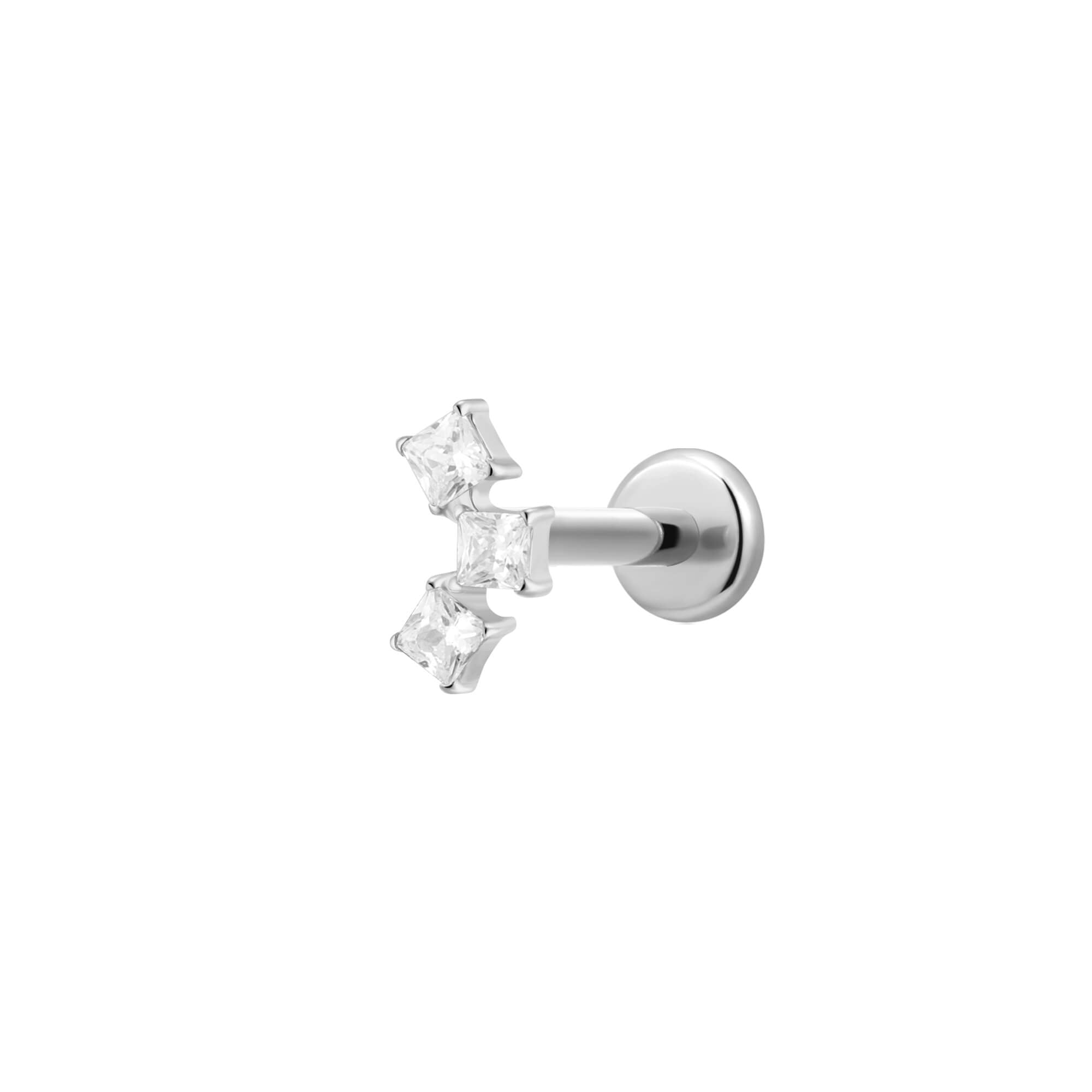 White Cubic Trio Piercing