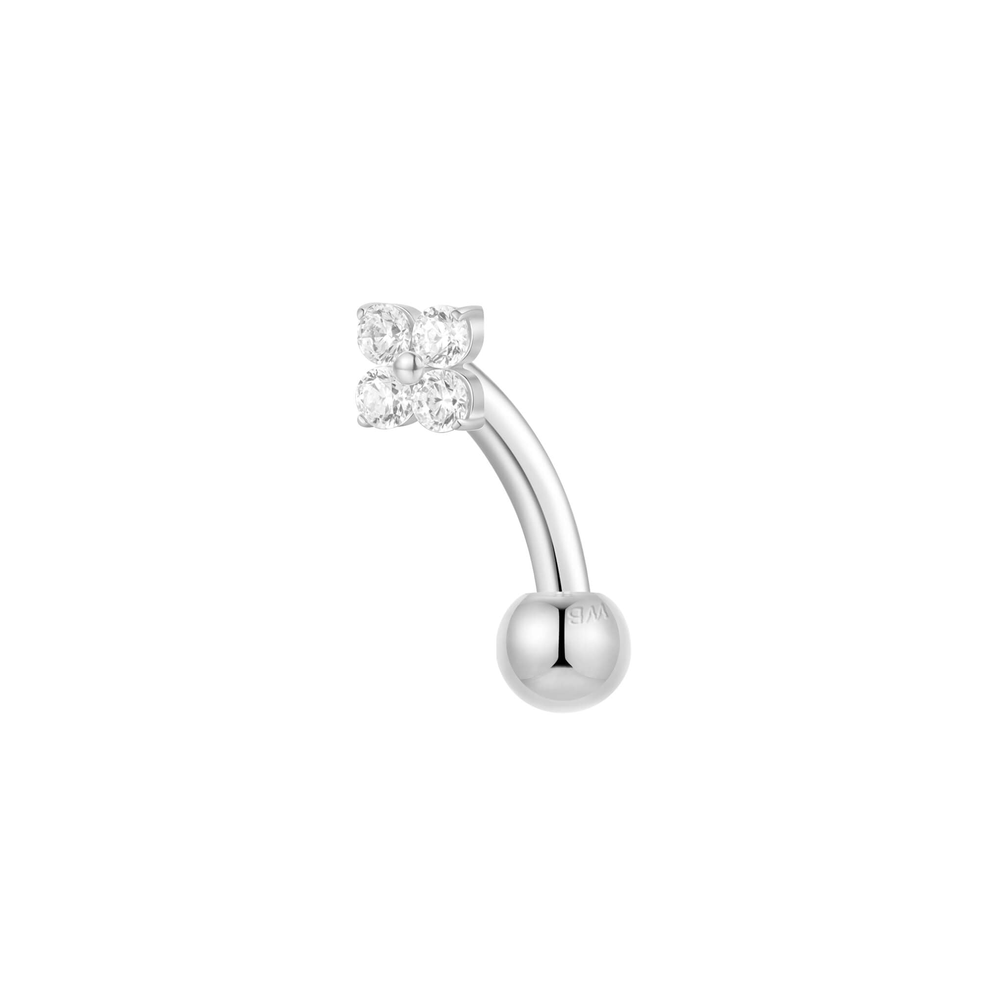 White Tiny Flower Piercing