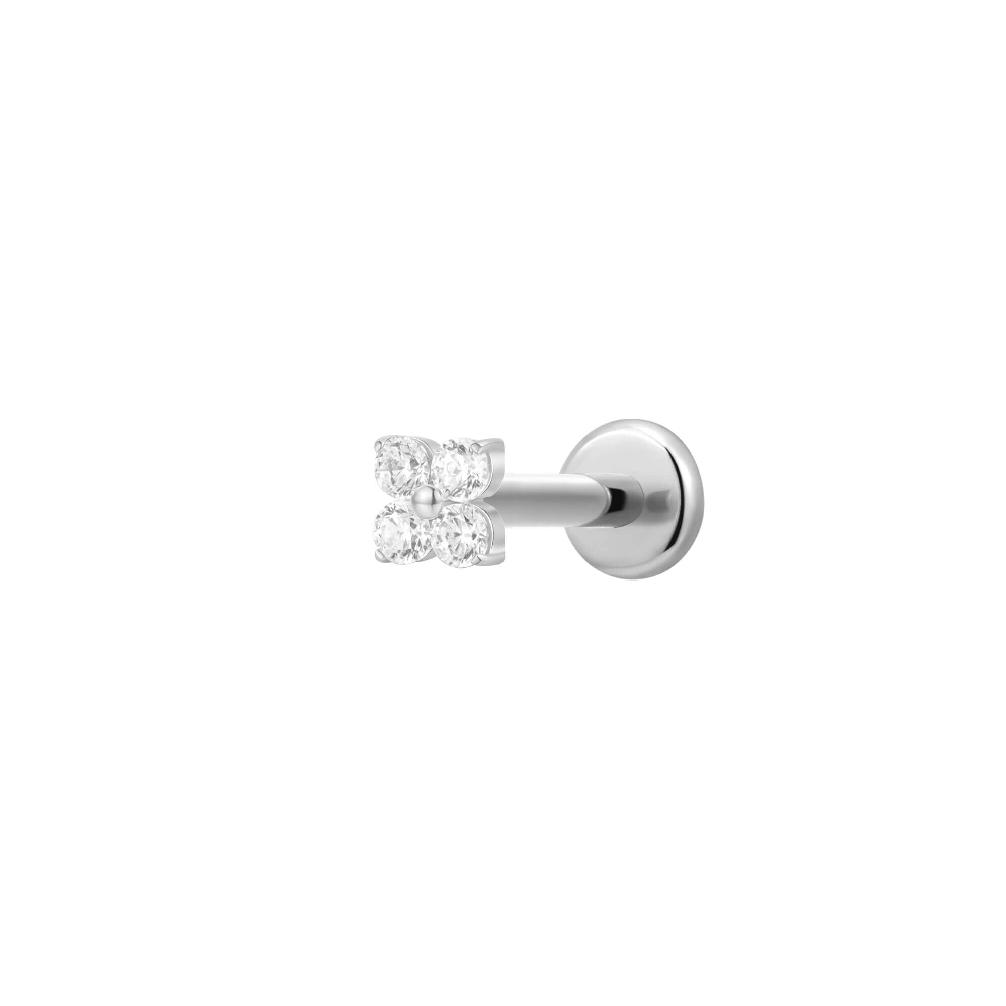 White Tiny Flower Piercing