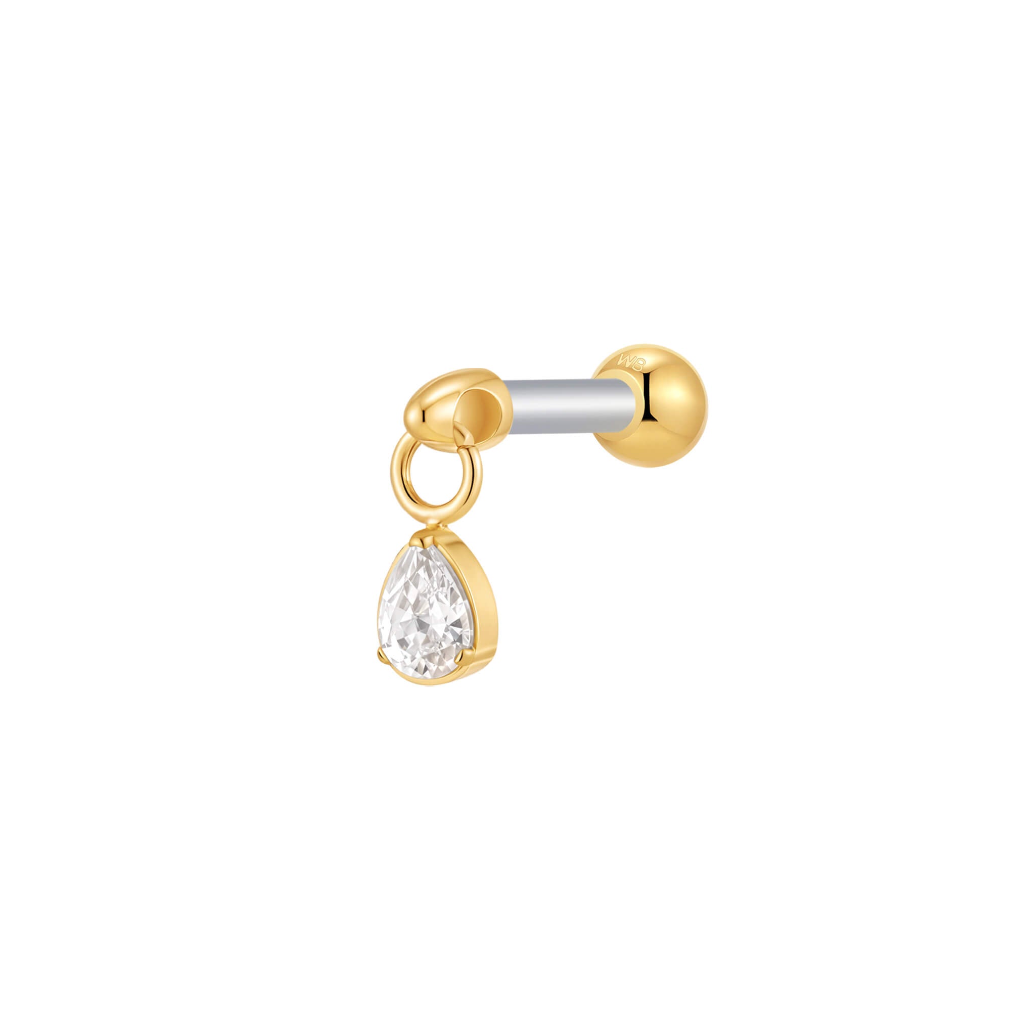 Floating Teardrop Charm Piercing