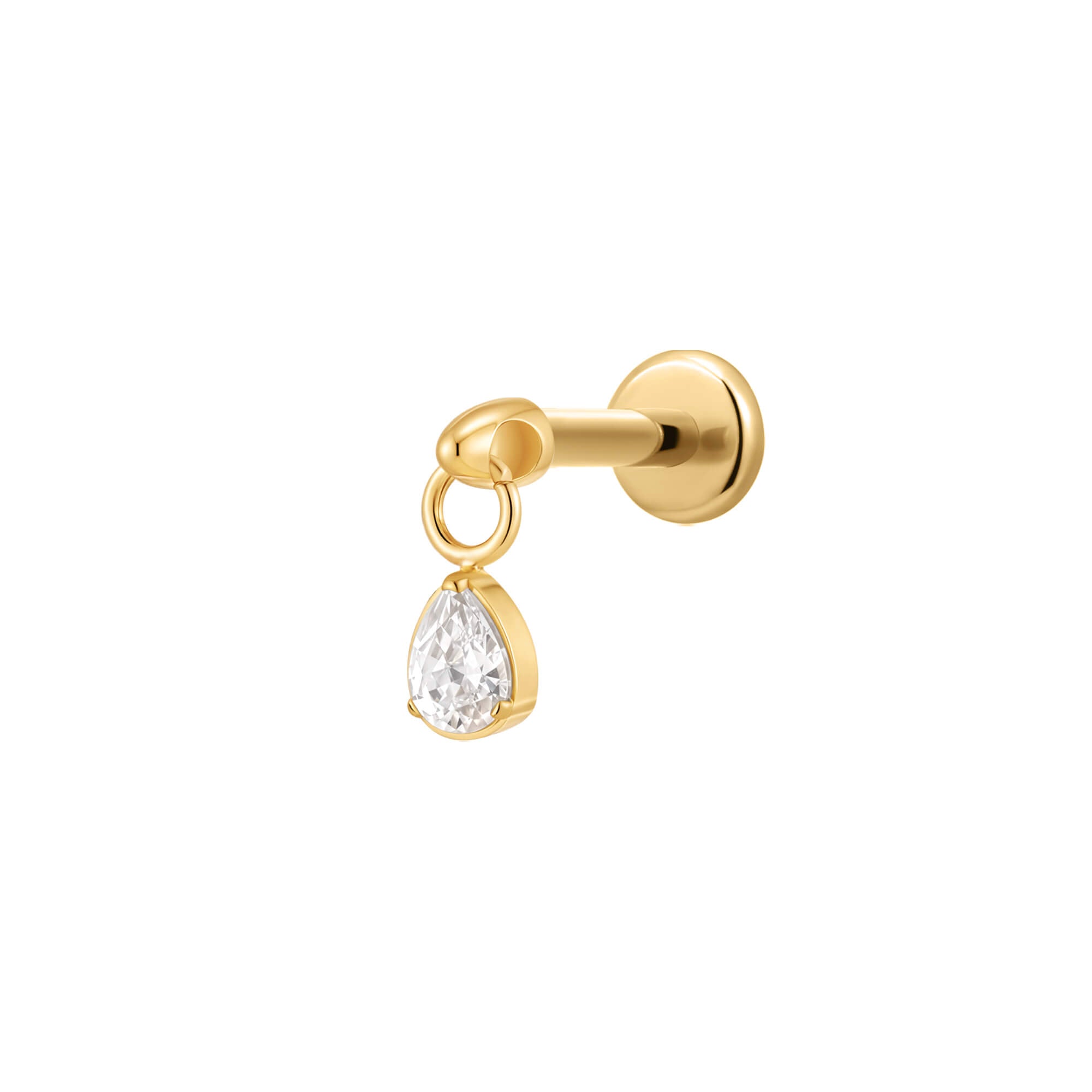 Floating Teardrop Charm Piercing