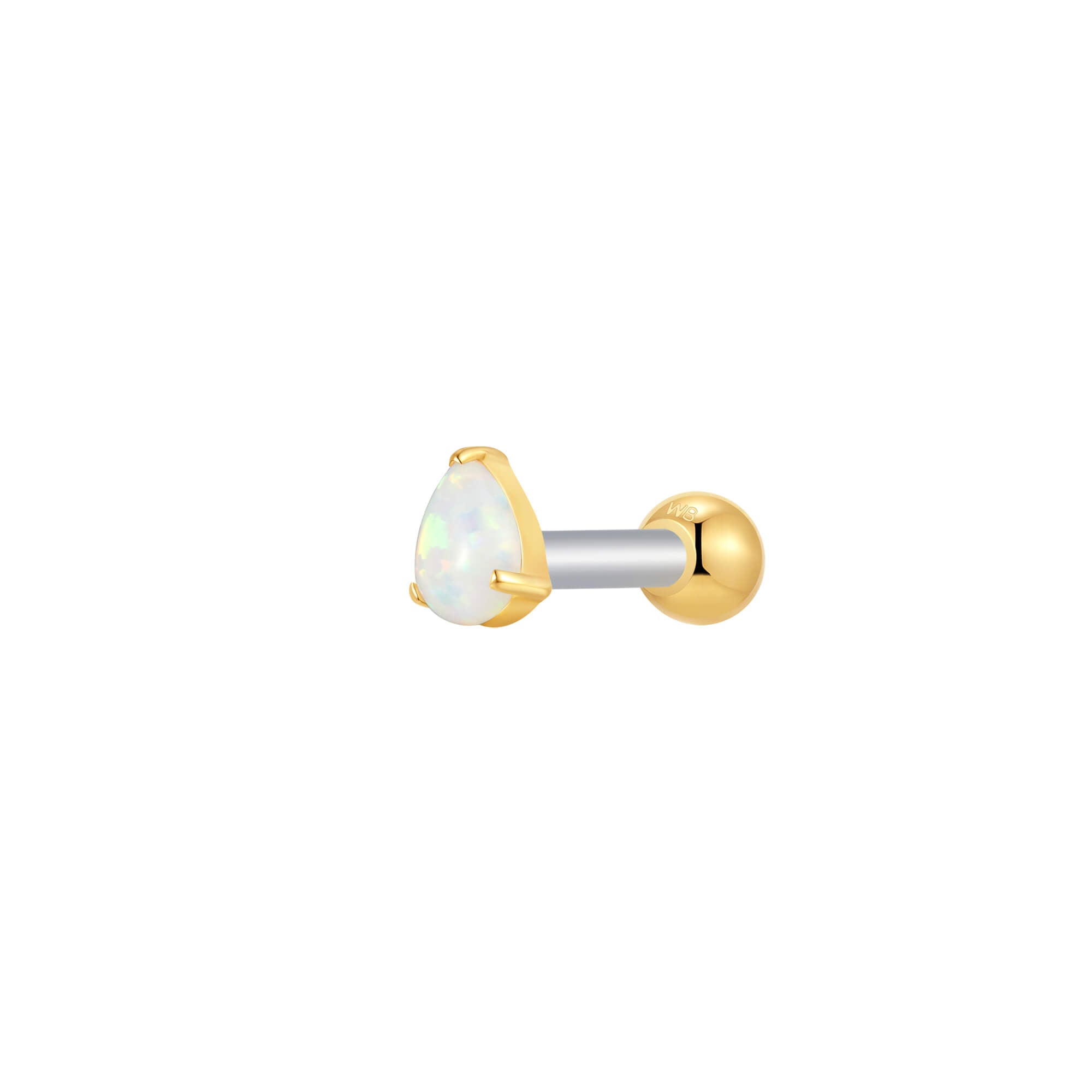 White Opal Raindrop Piercing