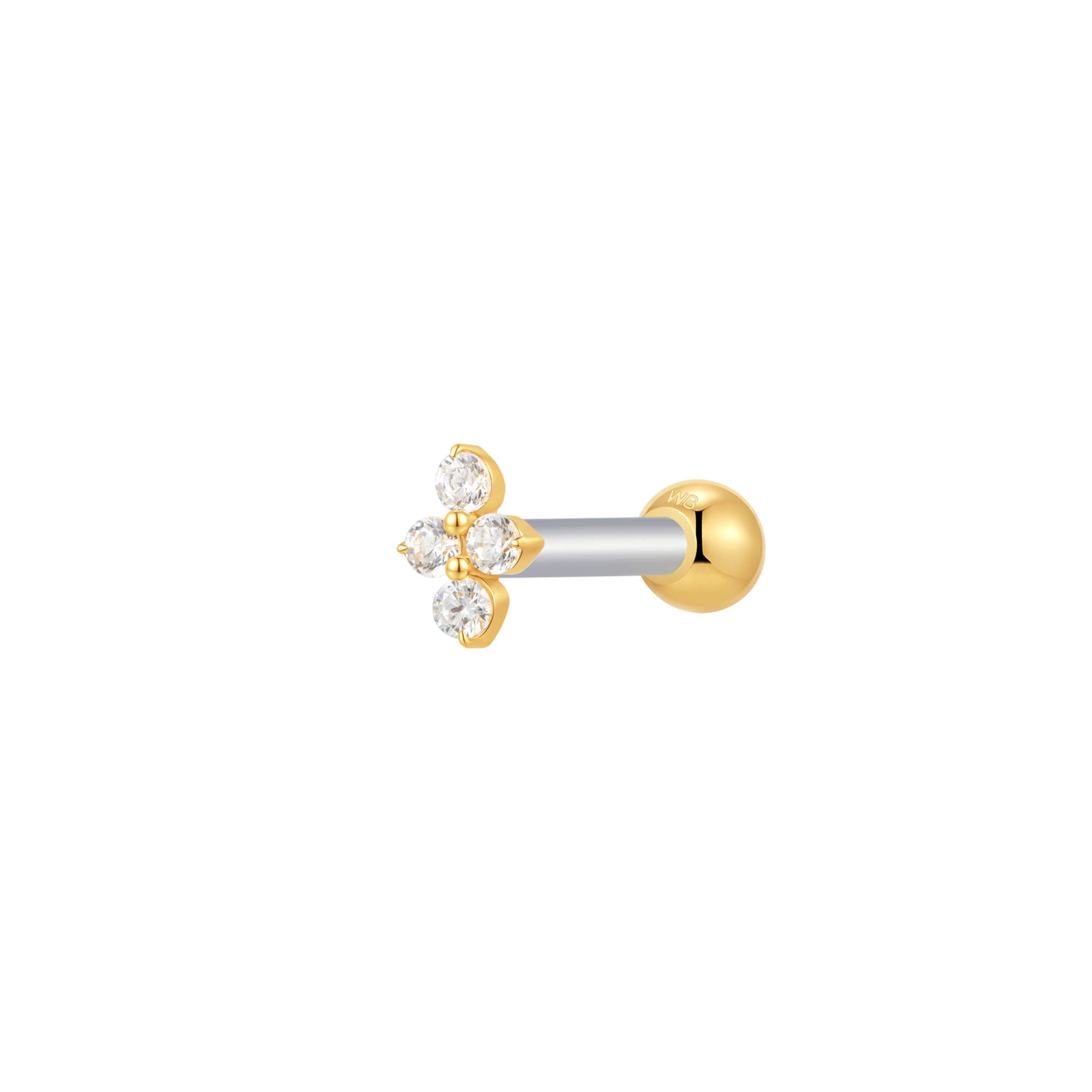 White Quad Cluster Piercing