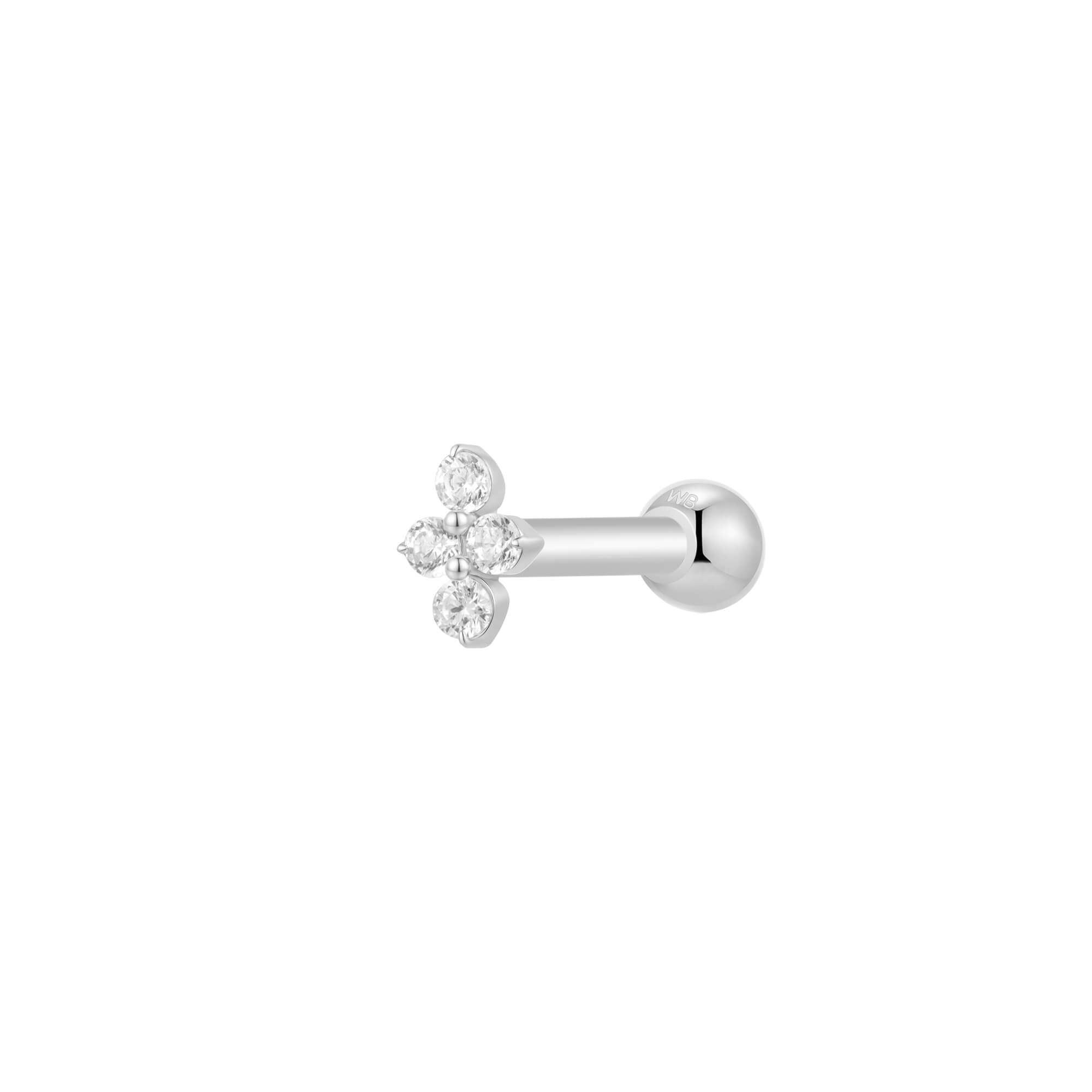 White Quad Cluster Piercing