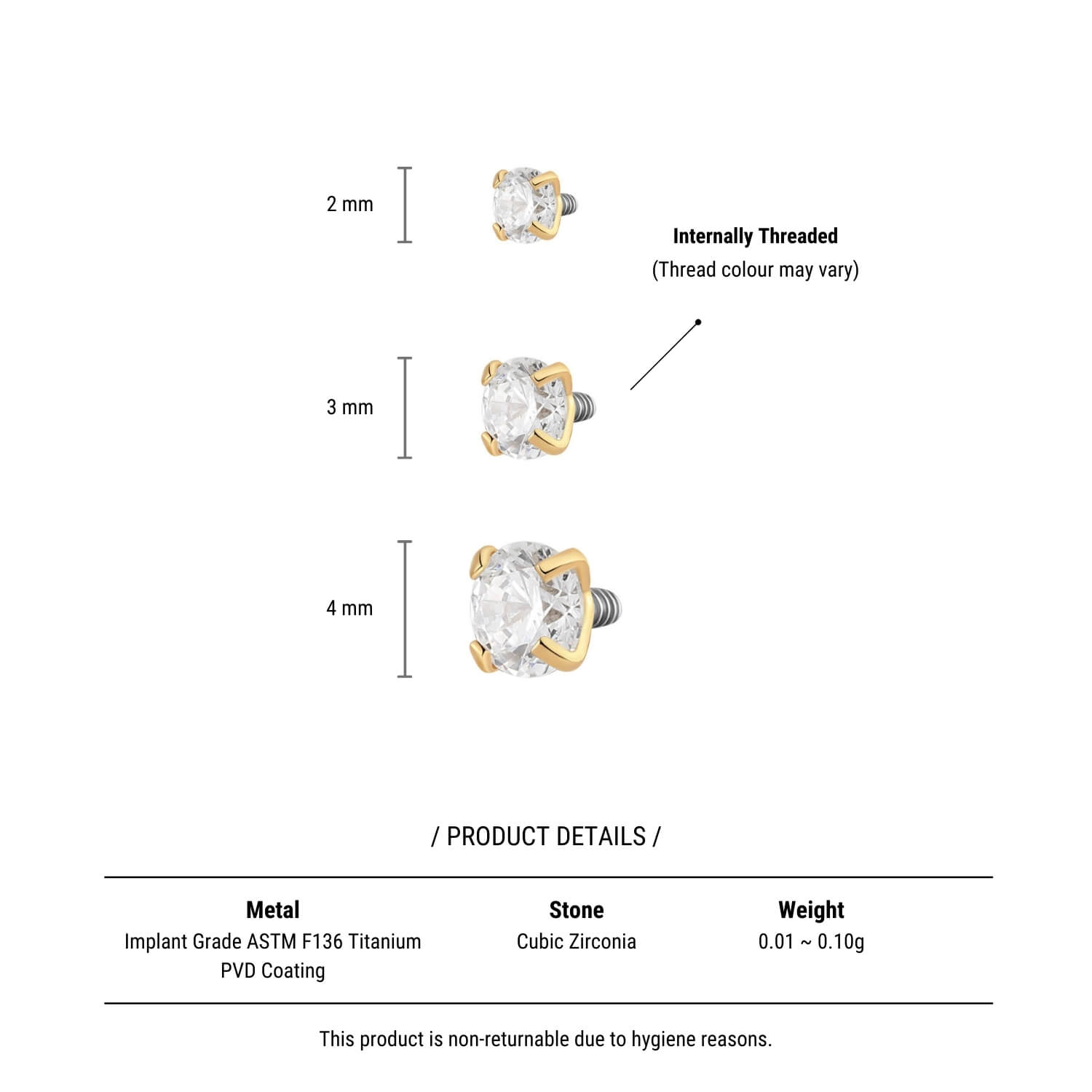 White Simple CZ Piercing Bundle