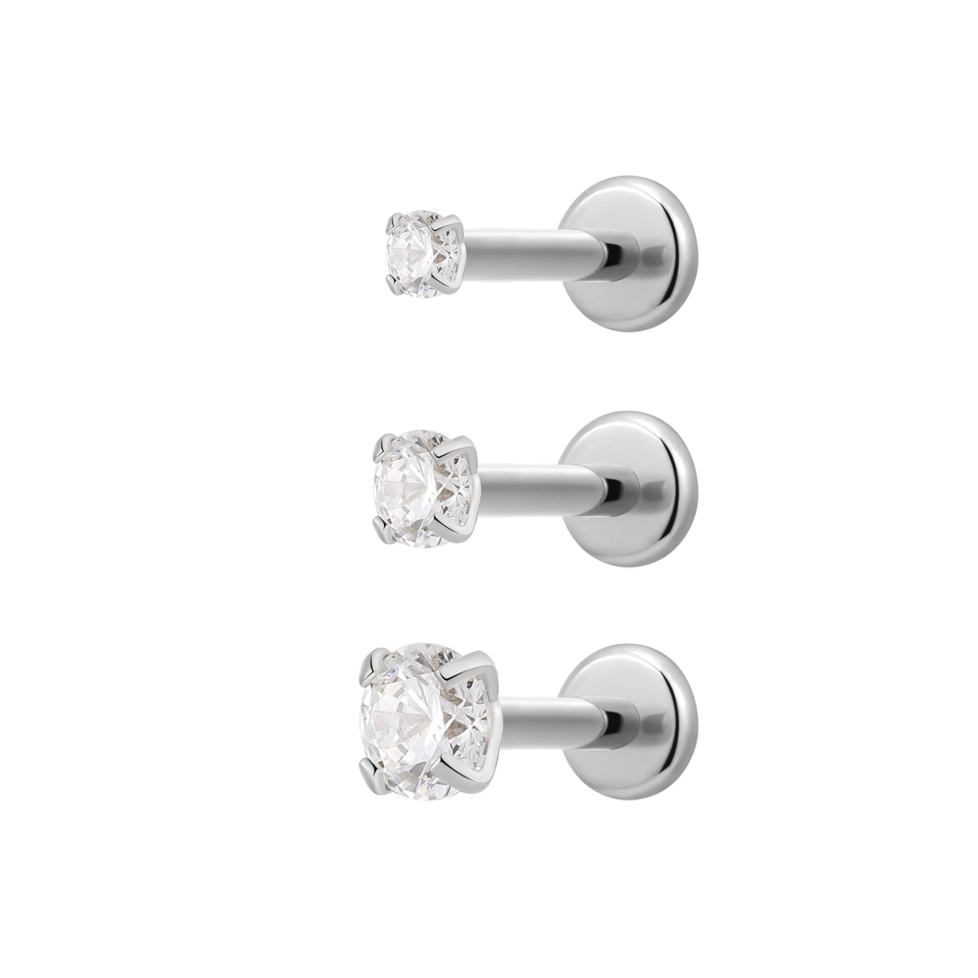 White Simple CZ Piercing Bundle