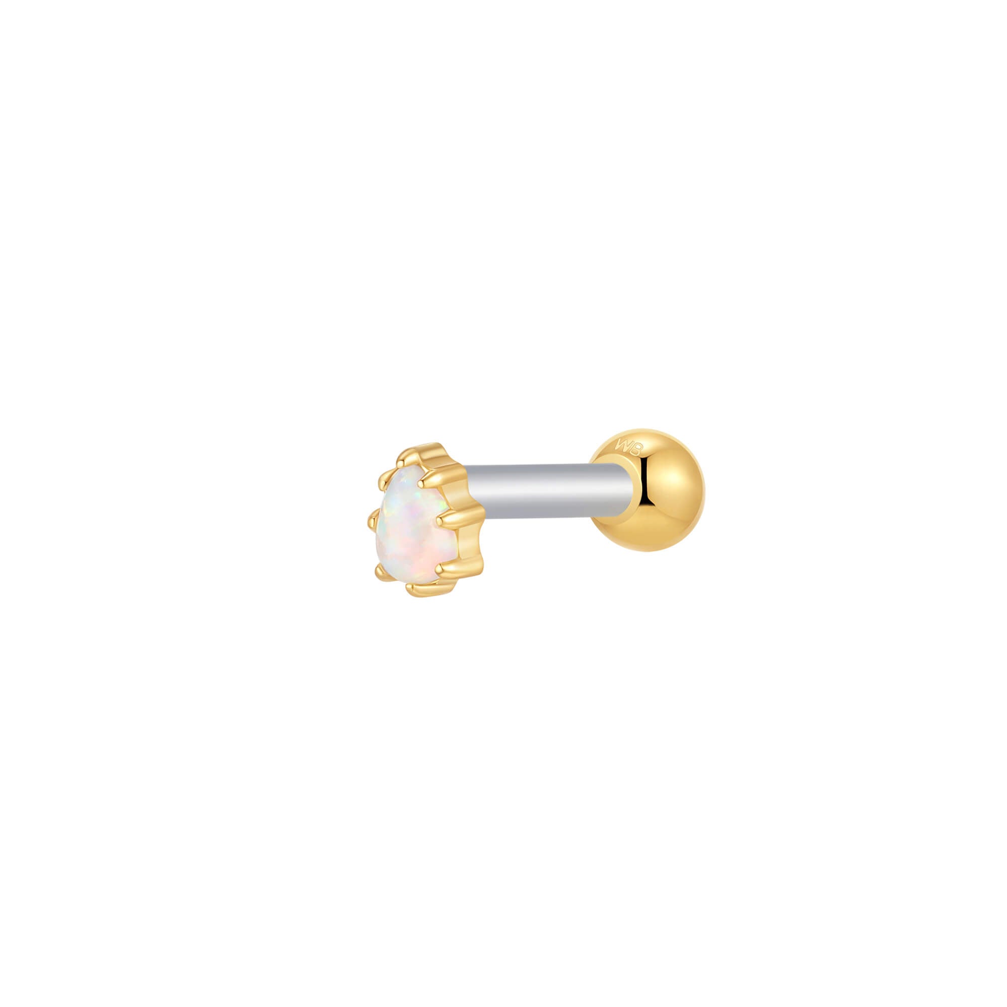 White Opal Teardrop Piercing
