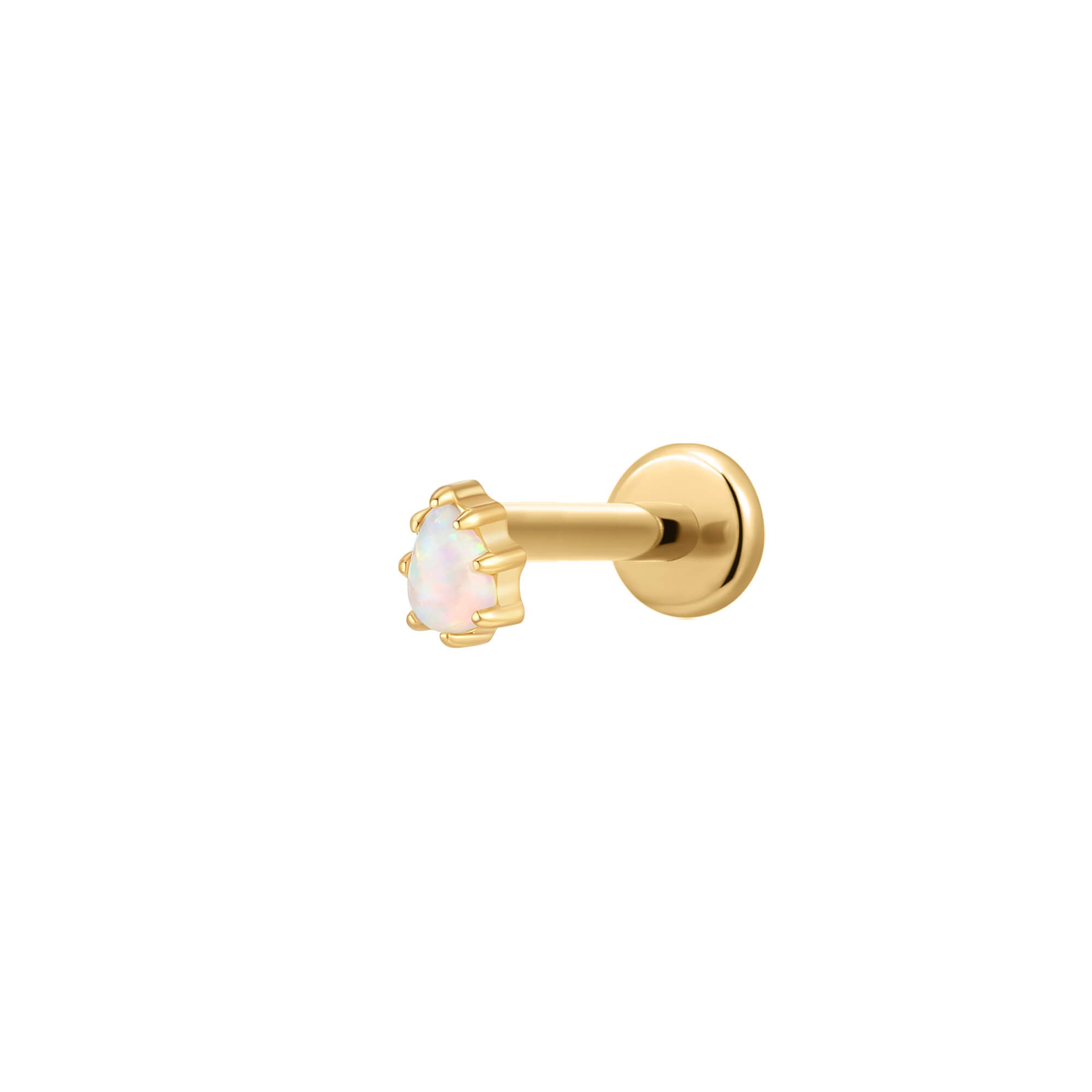 White Opal Teardrop Piercing