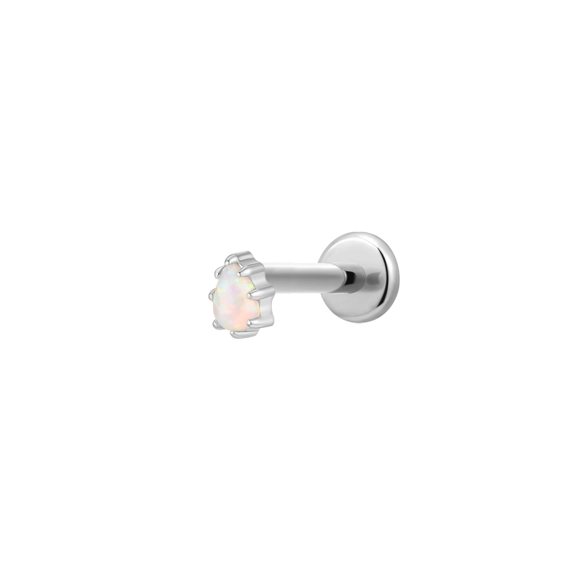 White Opal Teardrop Piercing