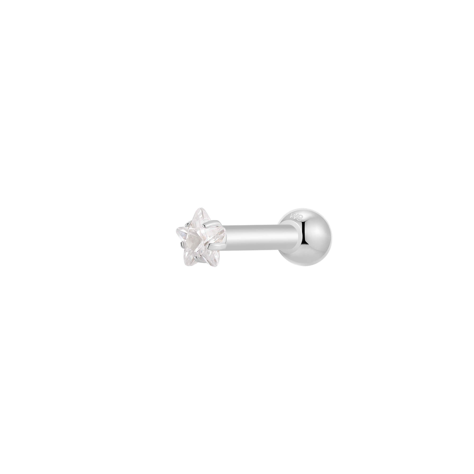 White Crystal Star Piercing