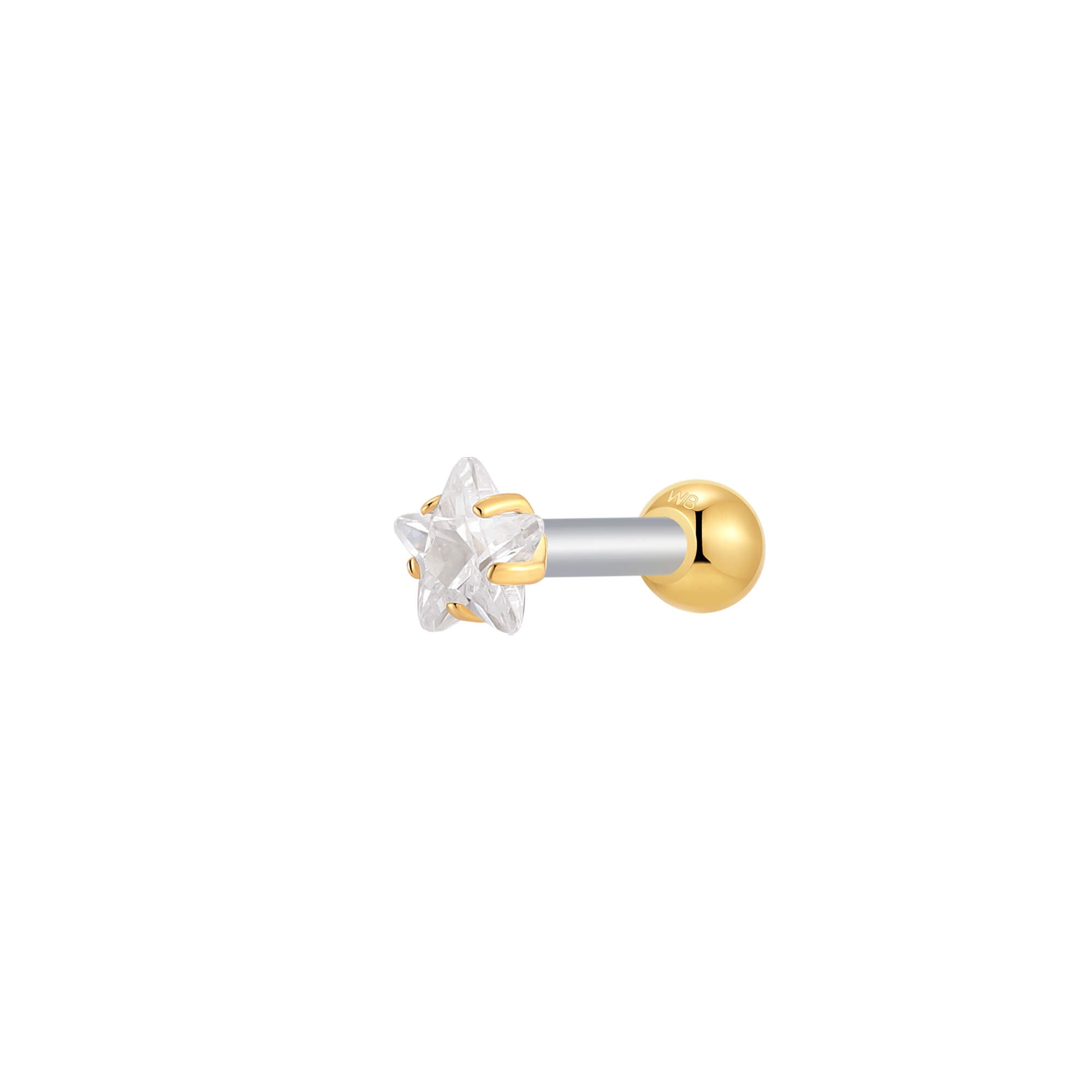 White Crystal Star Piercing