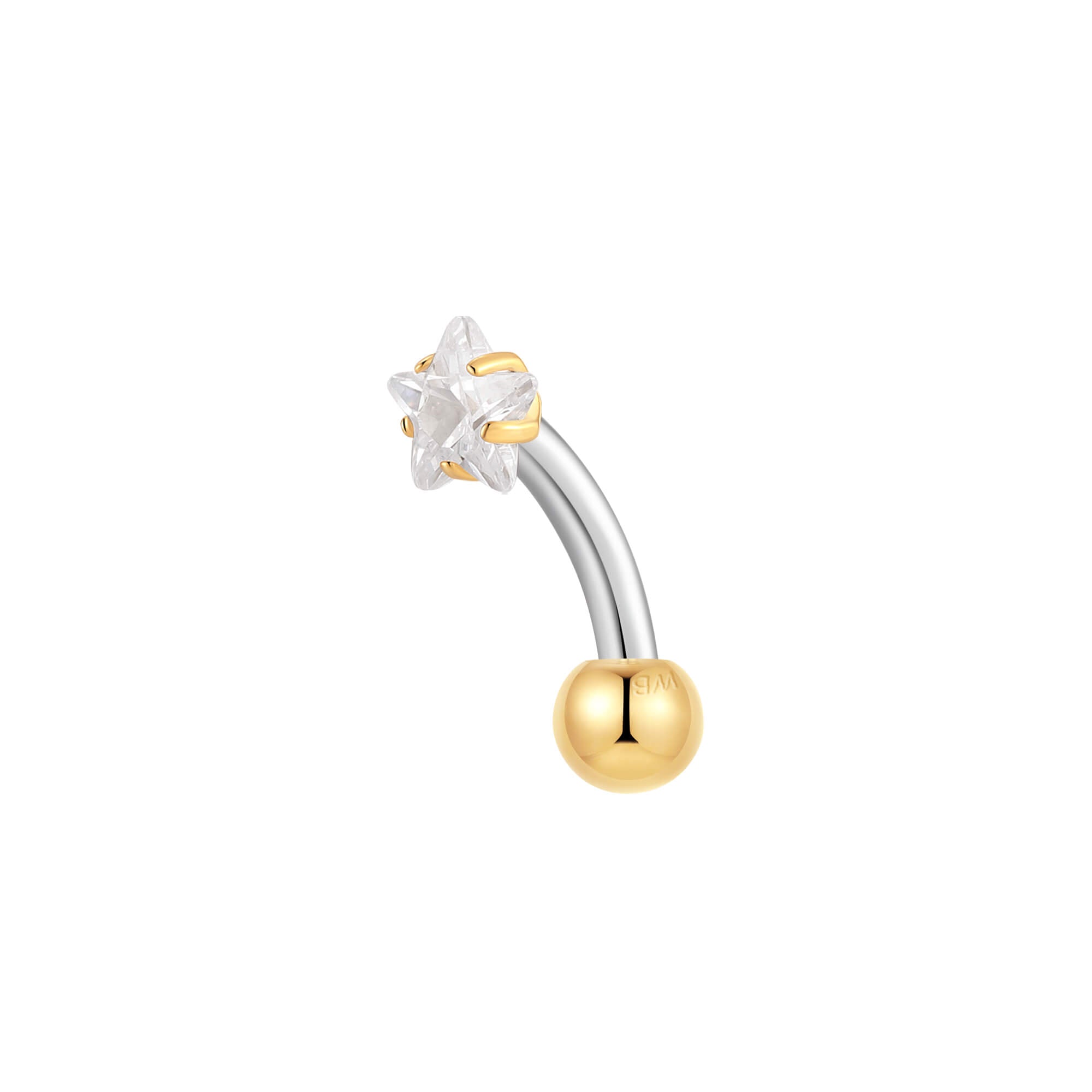 White Crystal Star Piercing