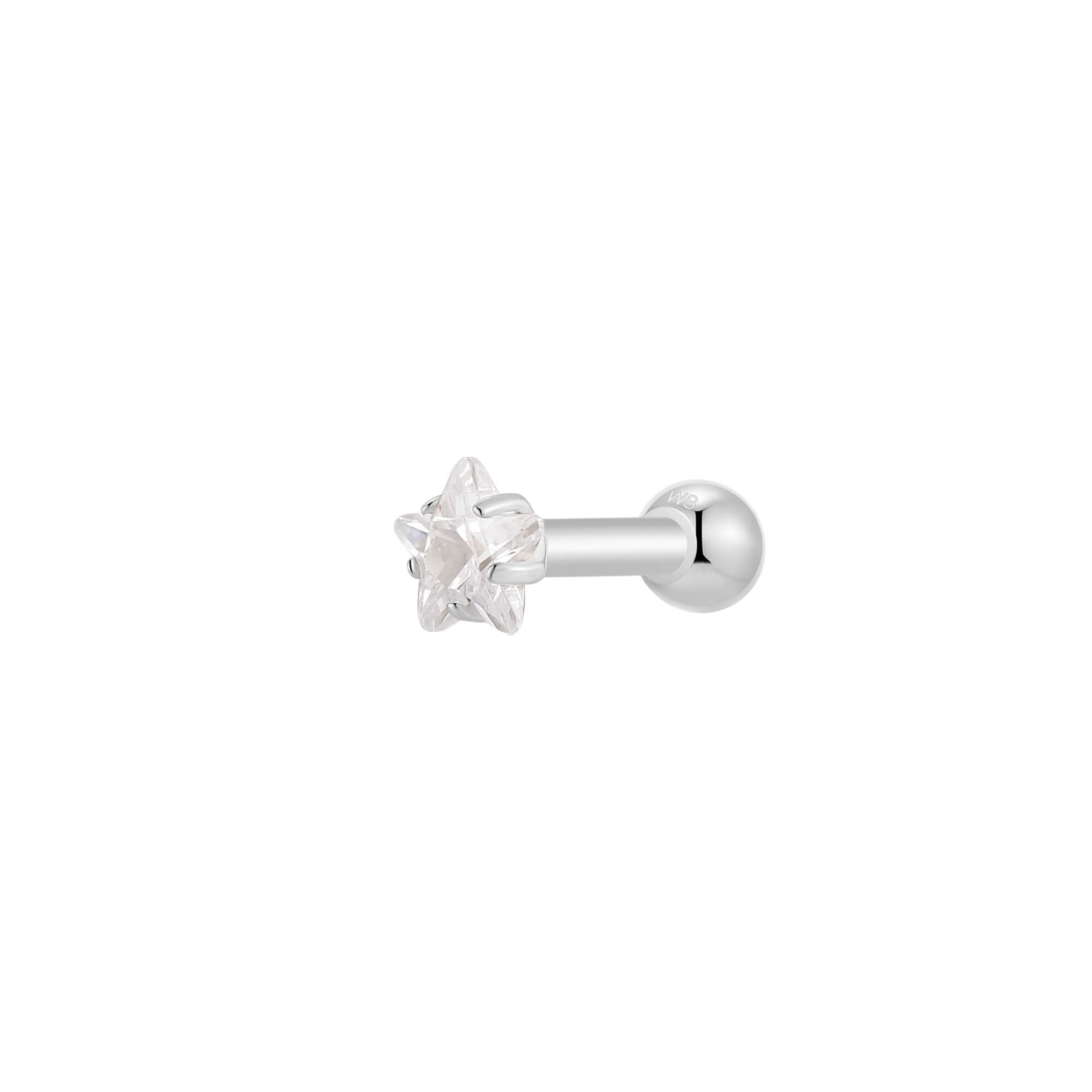 White Crystal Star Piercing