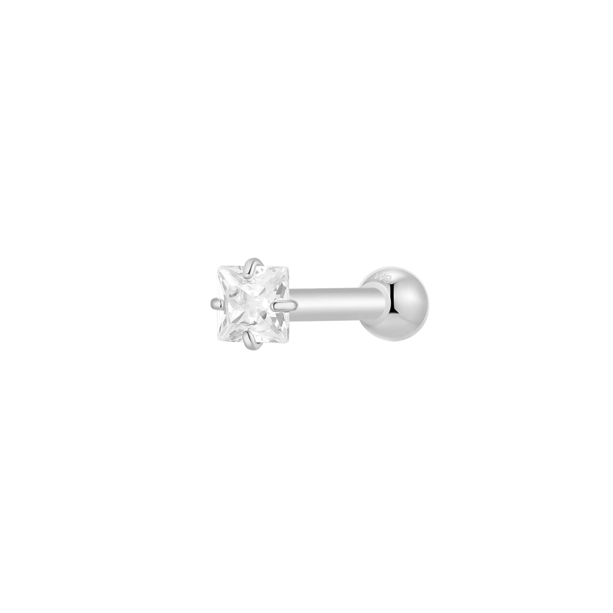 White Square CZ Piercing