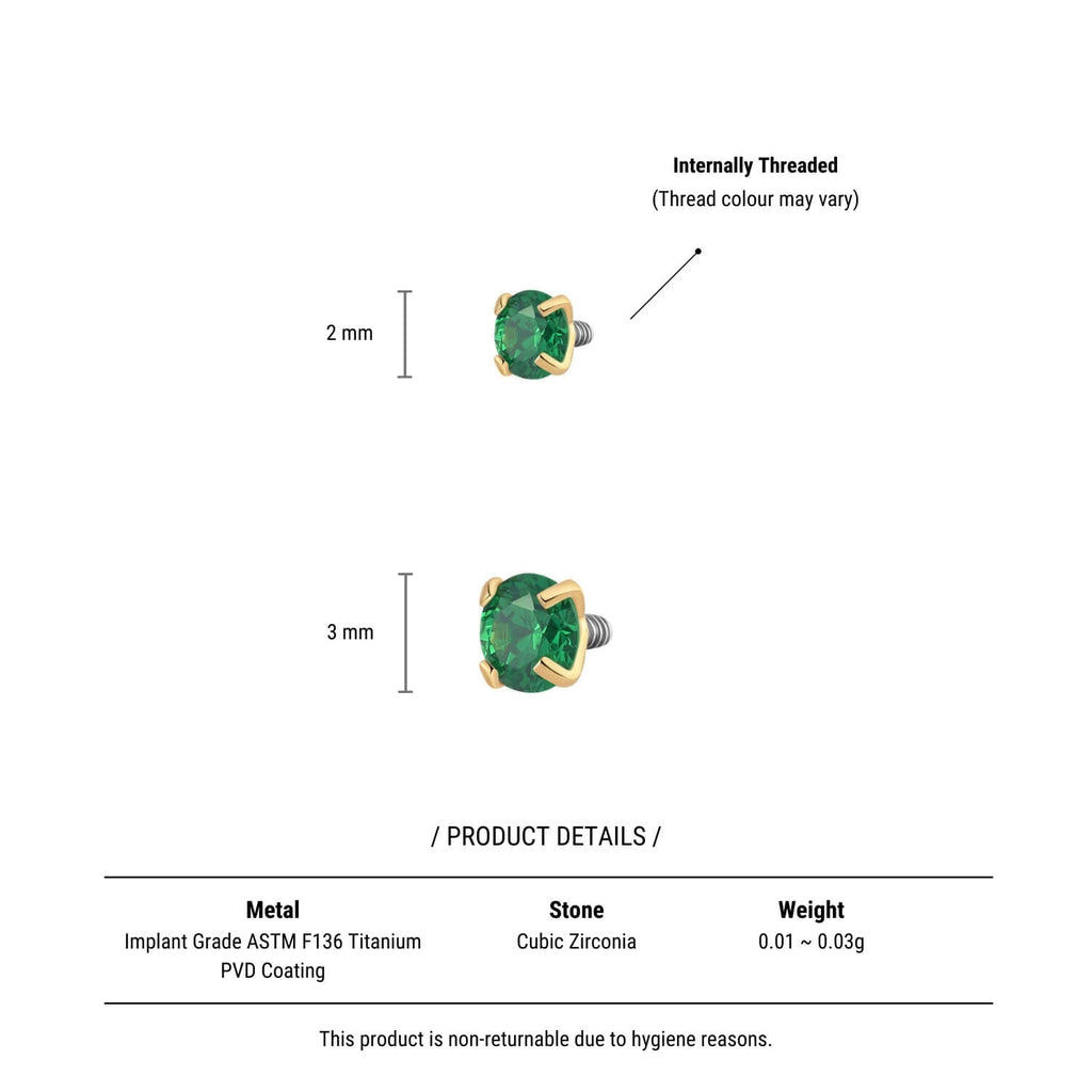 Green Simple CZ Piercing Bundle