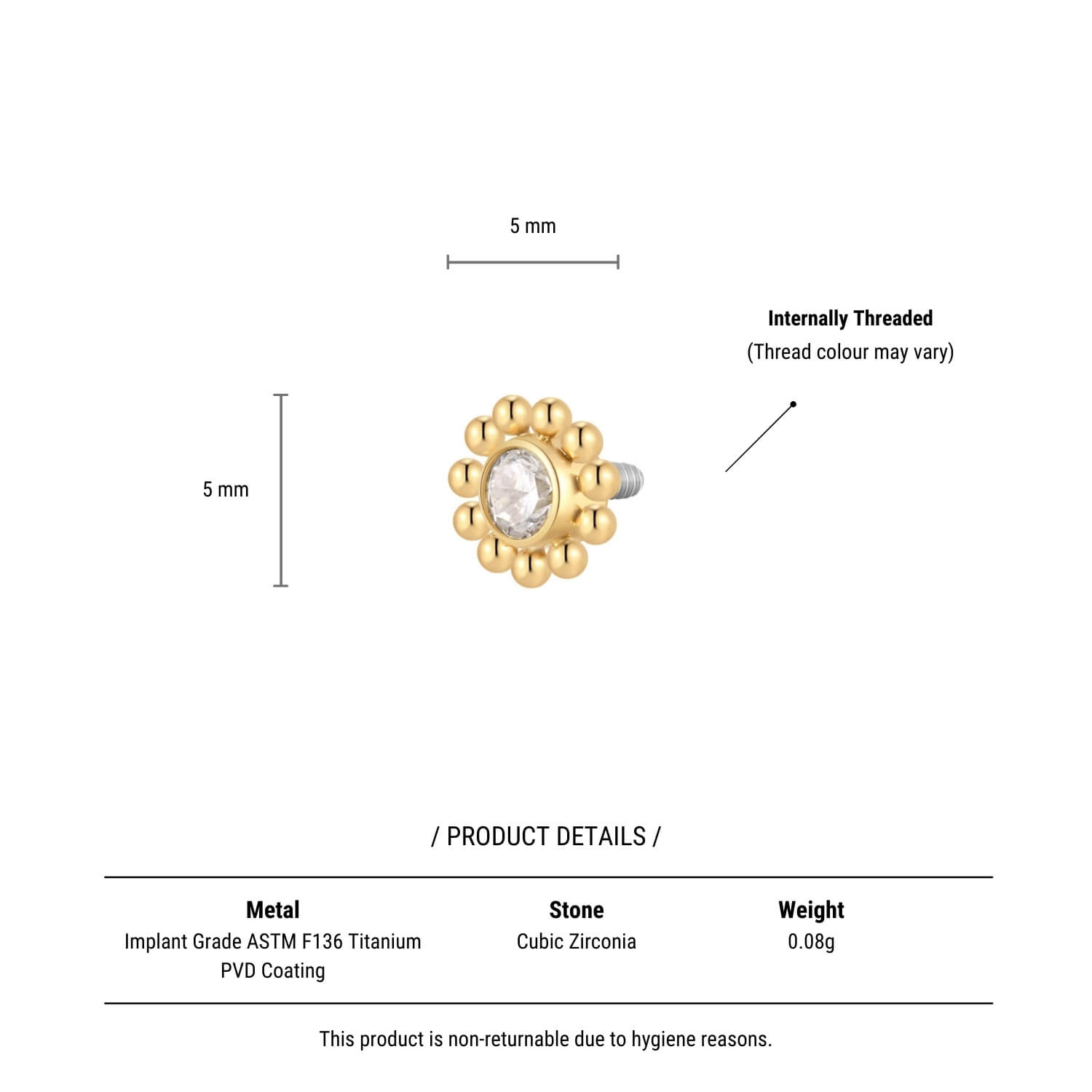 Beaded Halo Charm Piercing