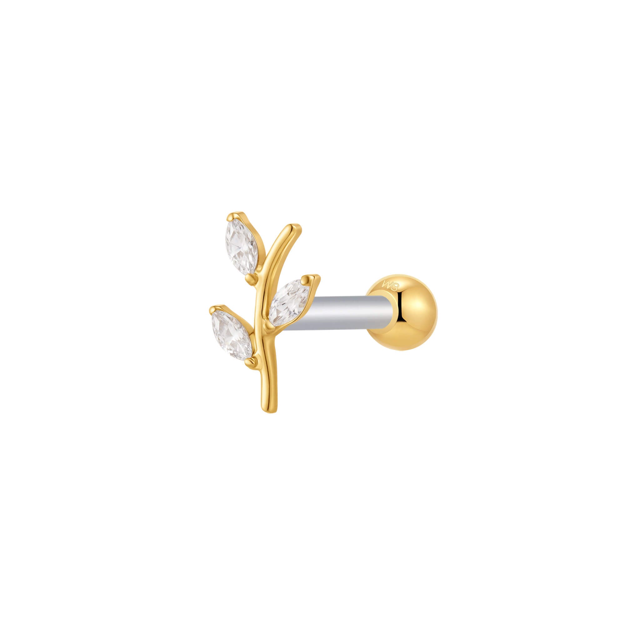 White Sparkle Stem Piercing