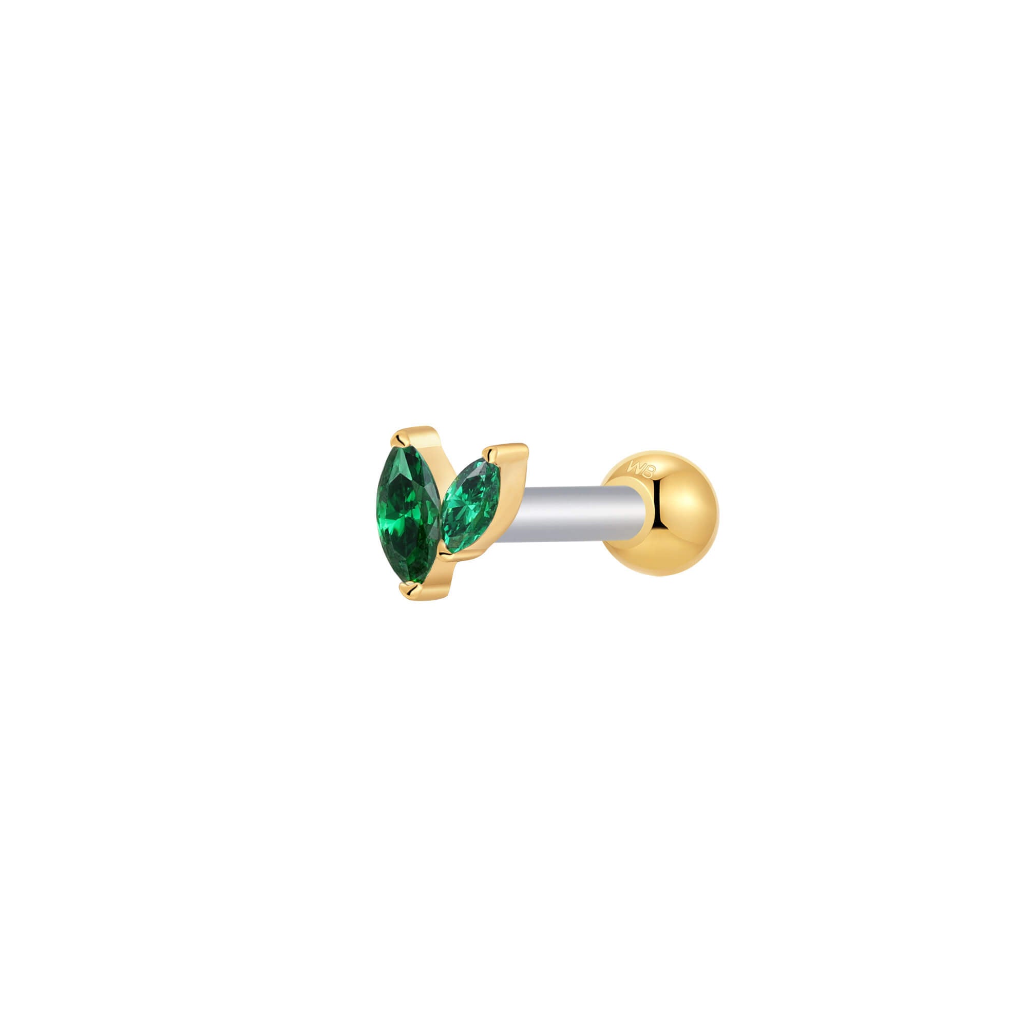 Green Marquise Cluster Piercing