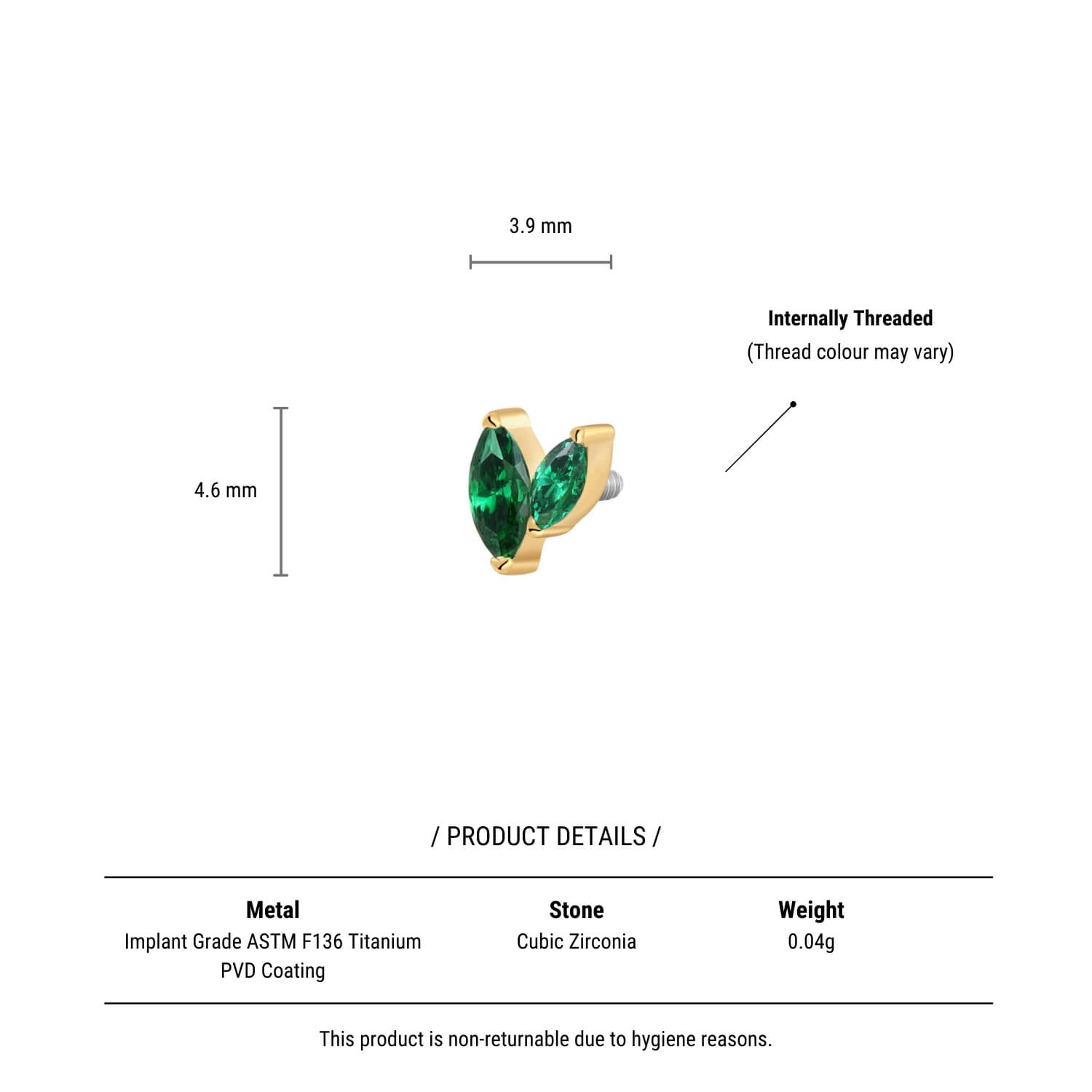 Green Marquise Cluster Piercing