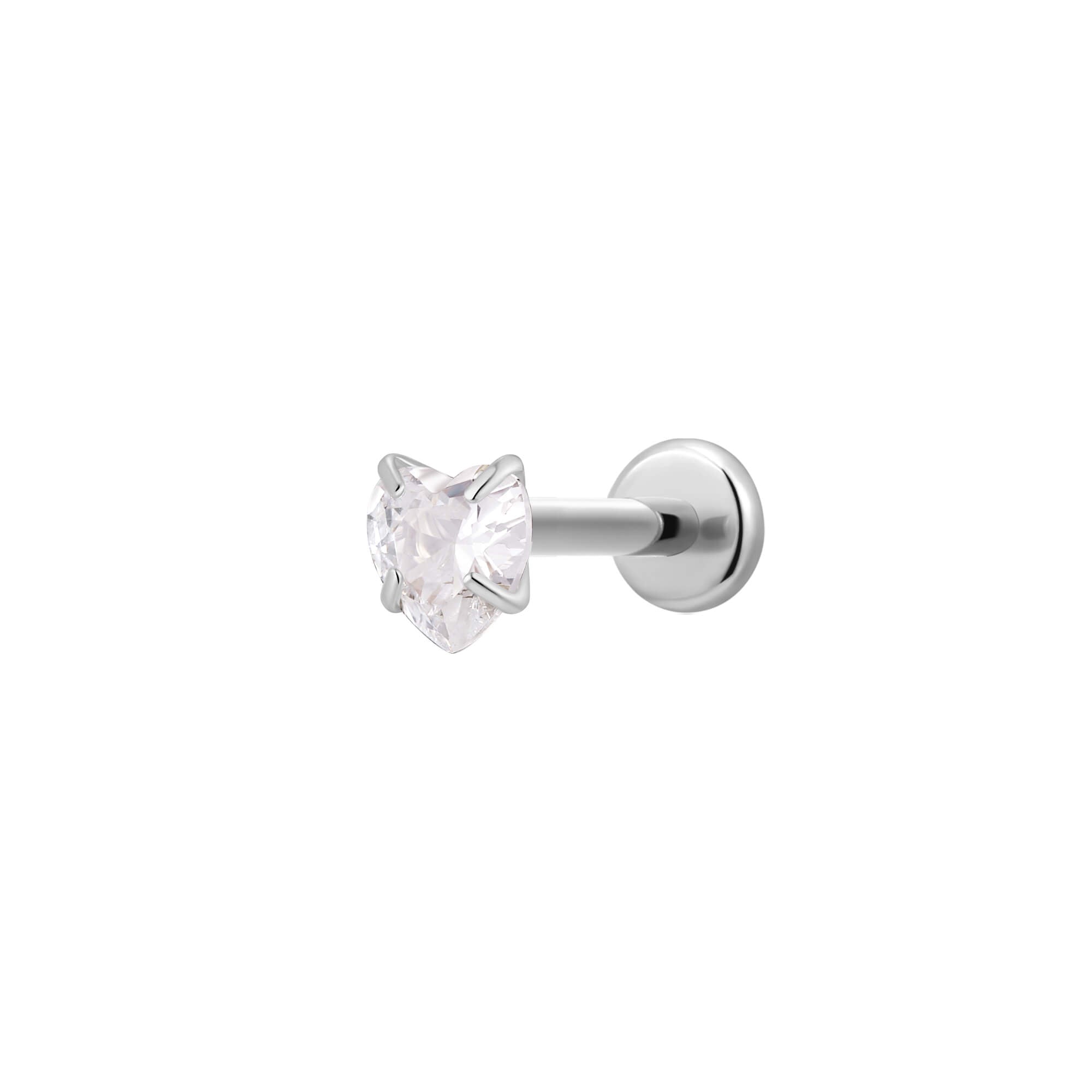 White CZ Heart Piercing