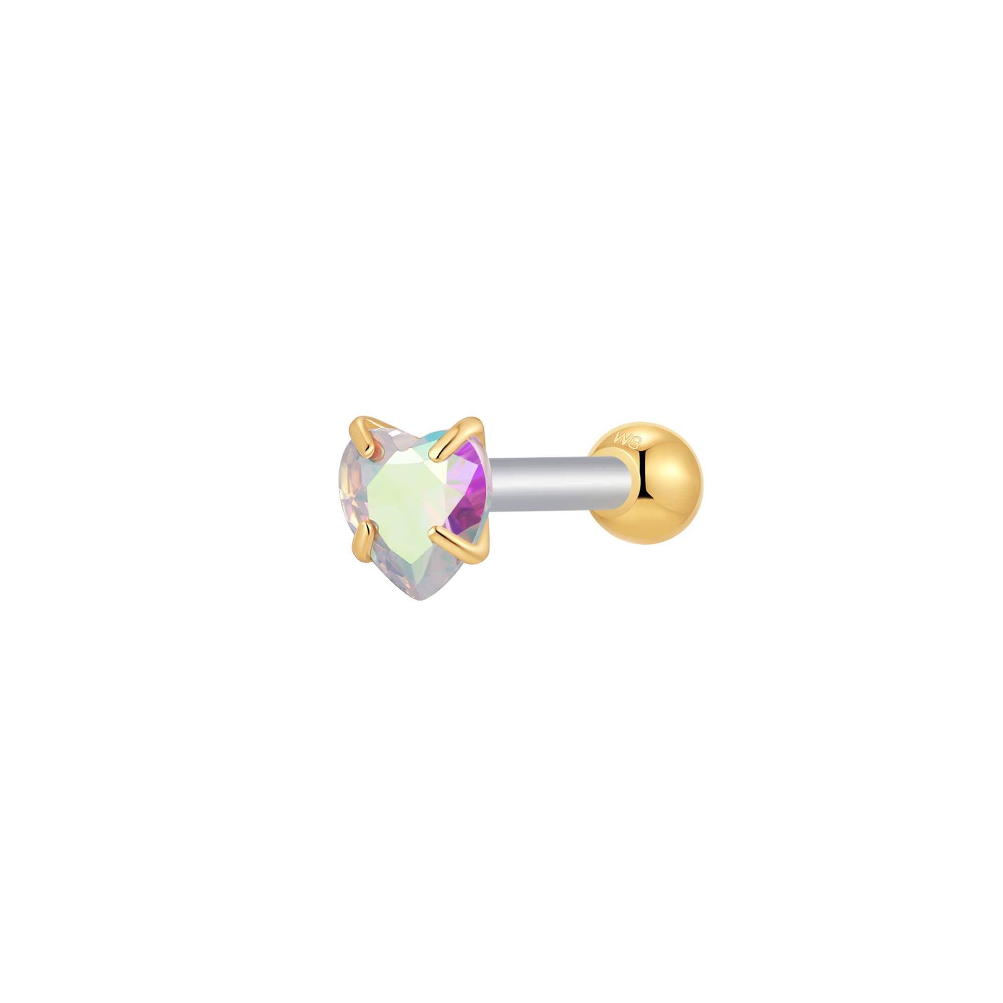 AB CZ Heart Piercing