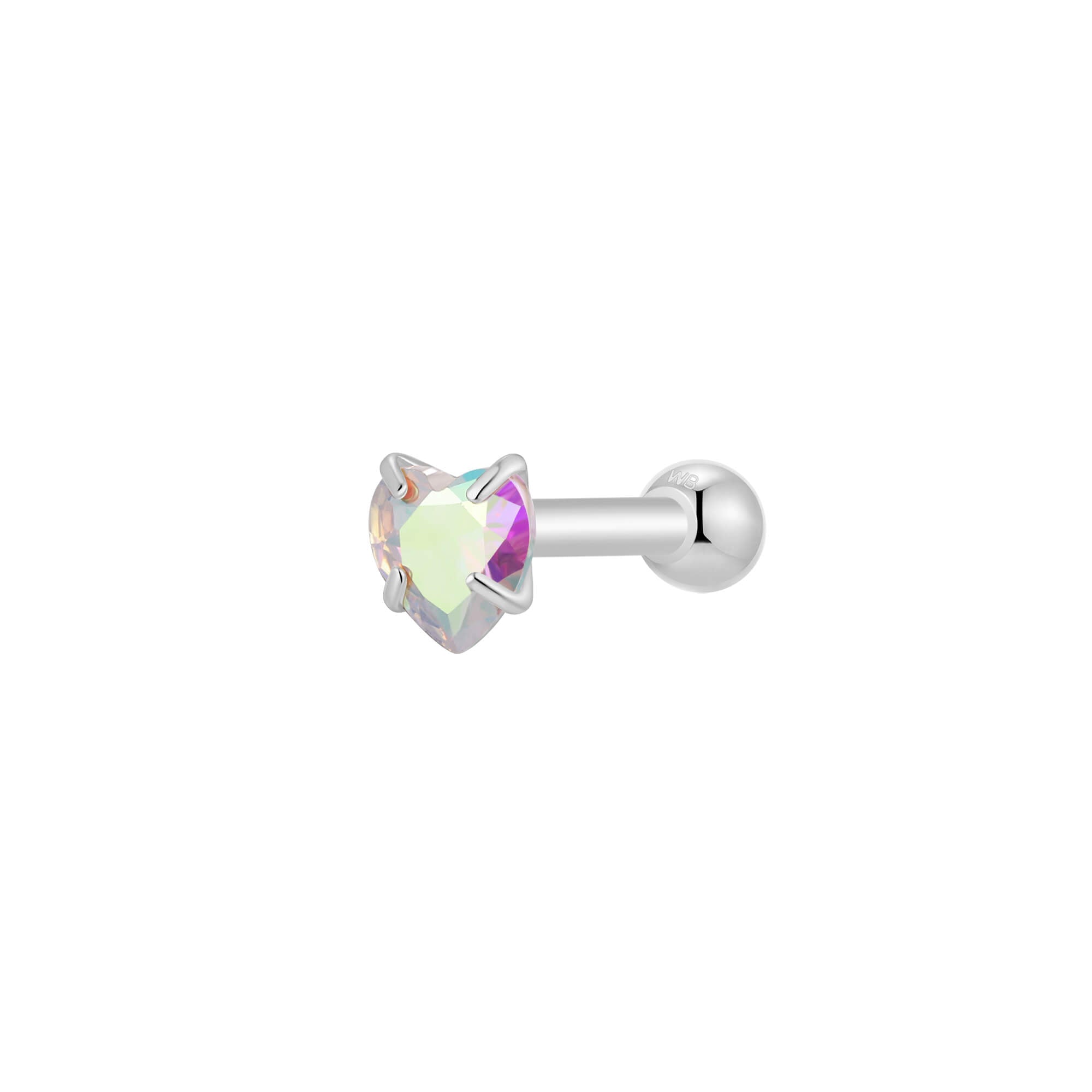 AB CZ Heart Piercing